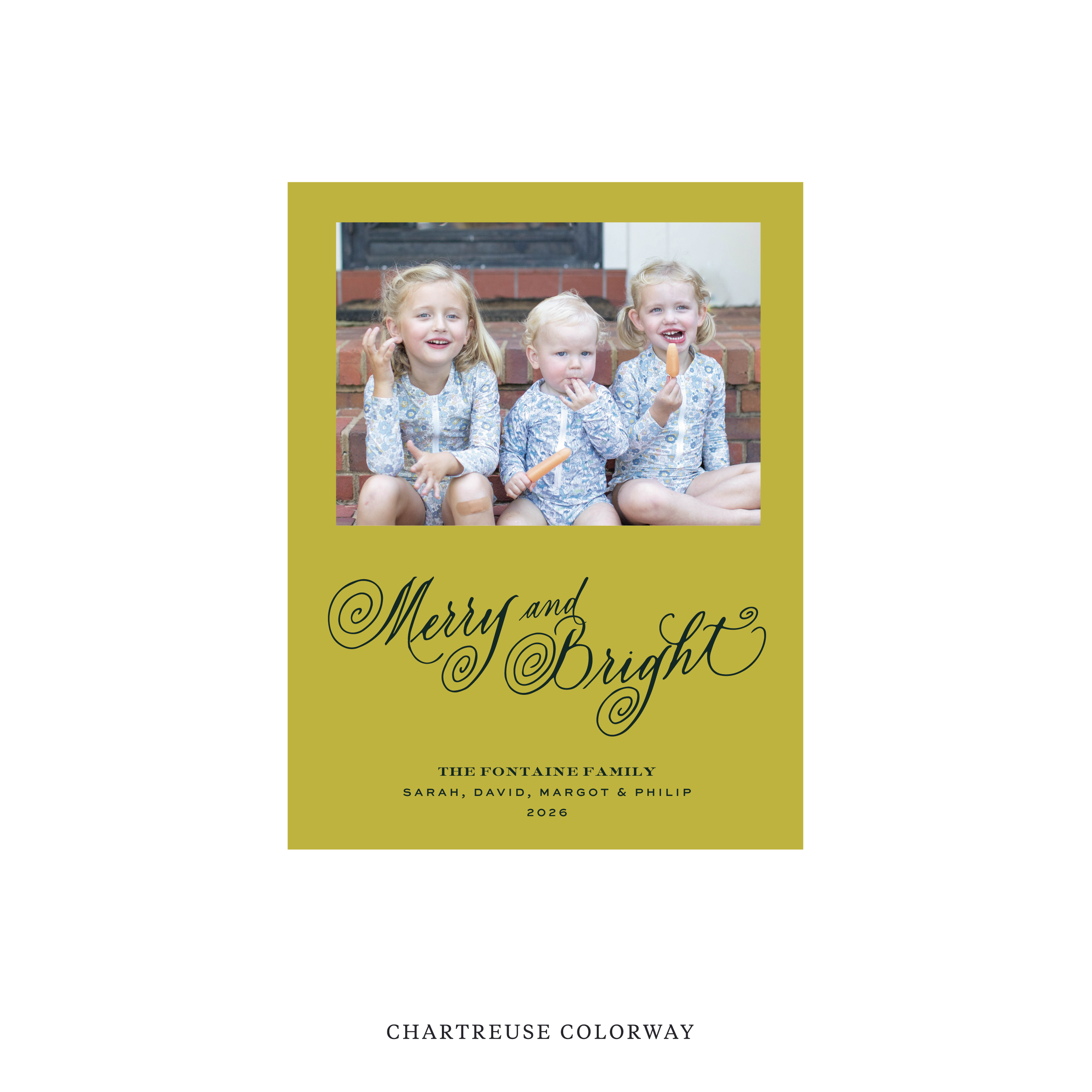 Fontaine Classic Flat Print Holiday Card, Small