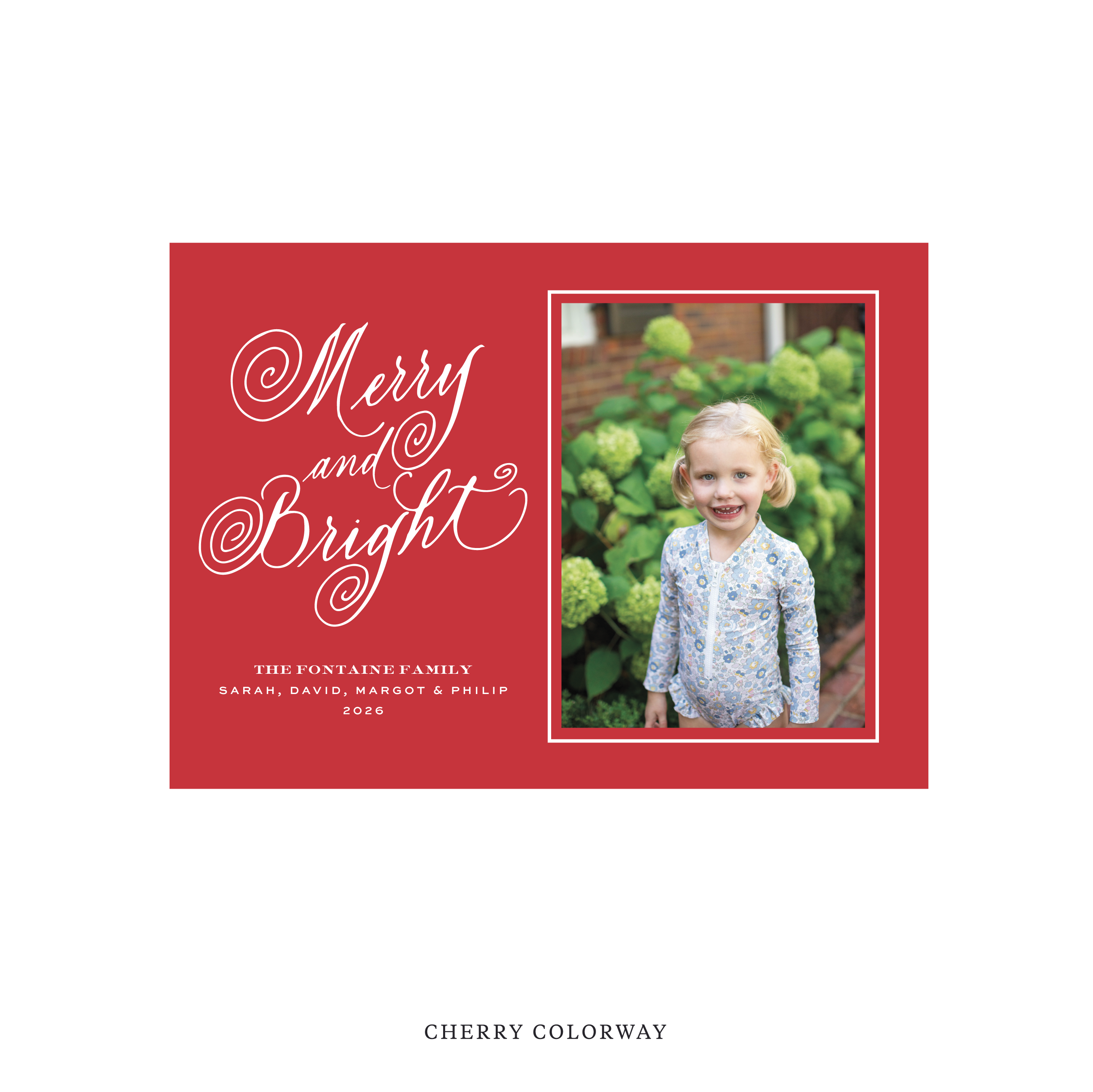 Fontaine Classic Flat Print Holiday Card, Medium