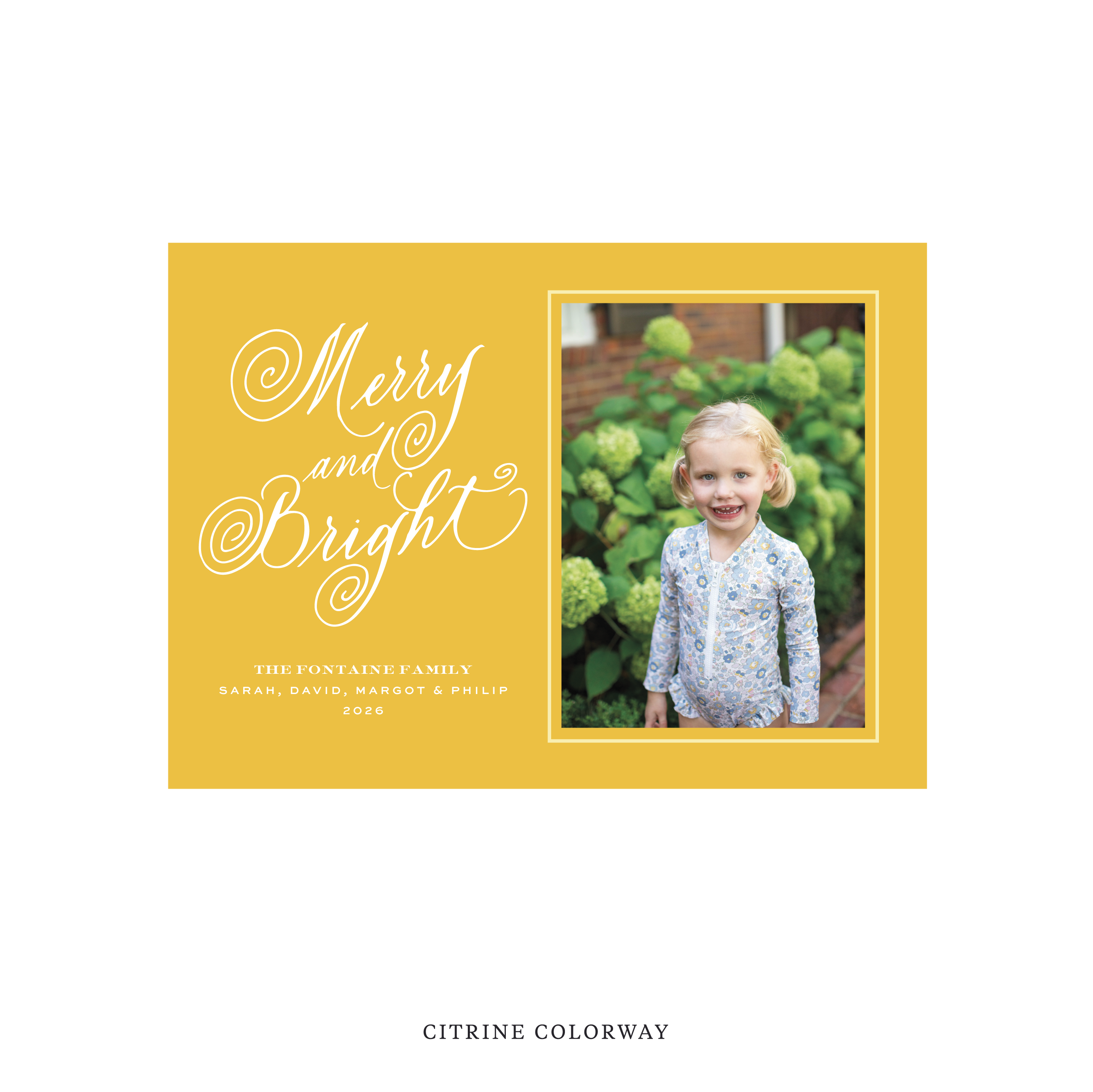 Fontaine Classic Flat Print Holiday Card, Medium