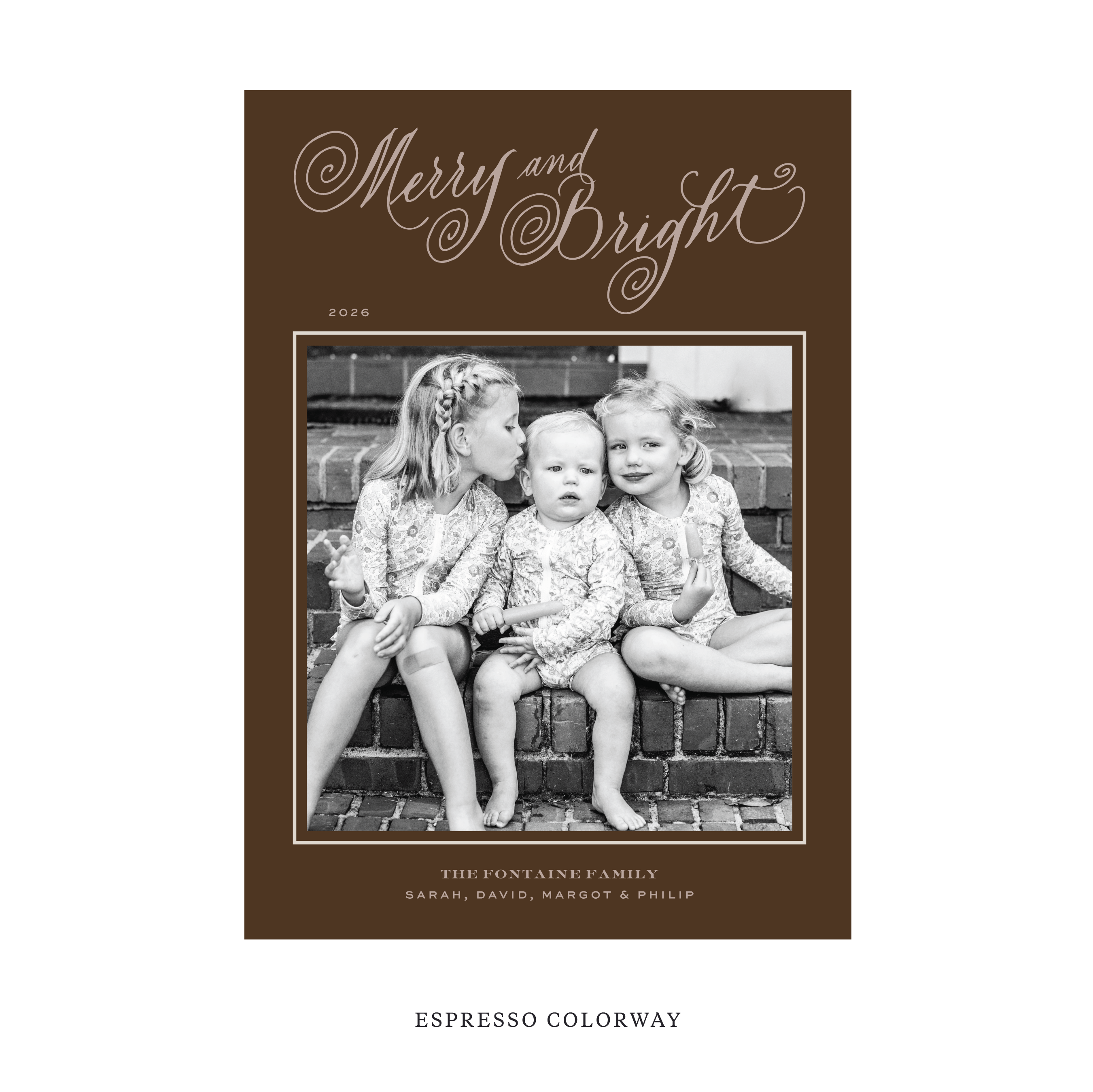 Fontaine Classic Flat Print Holiday Card, Large