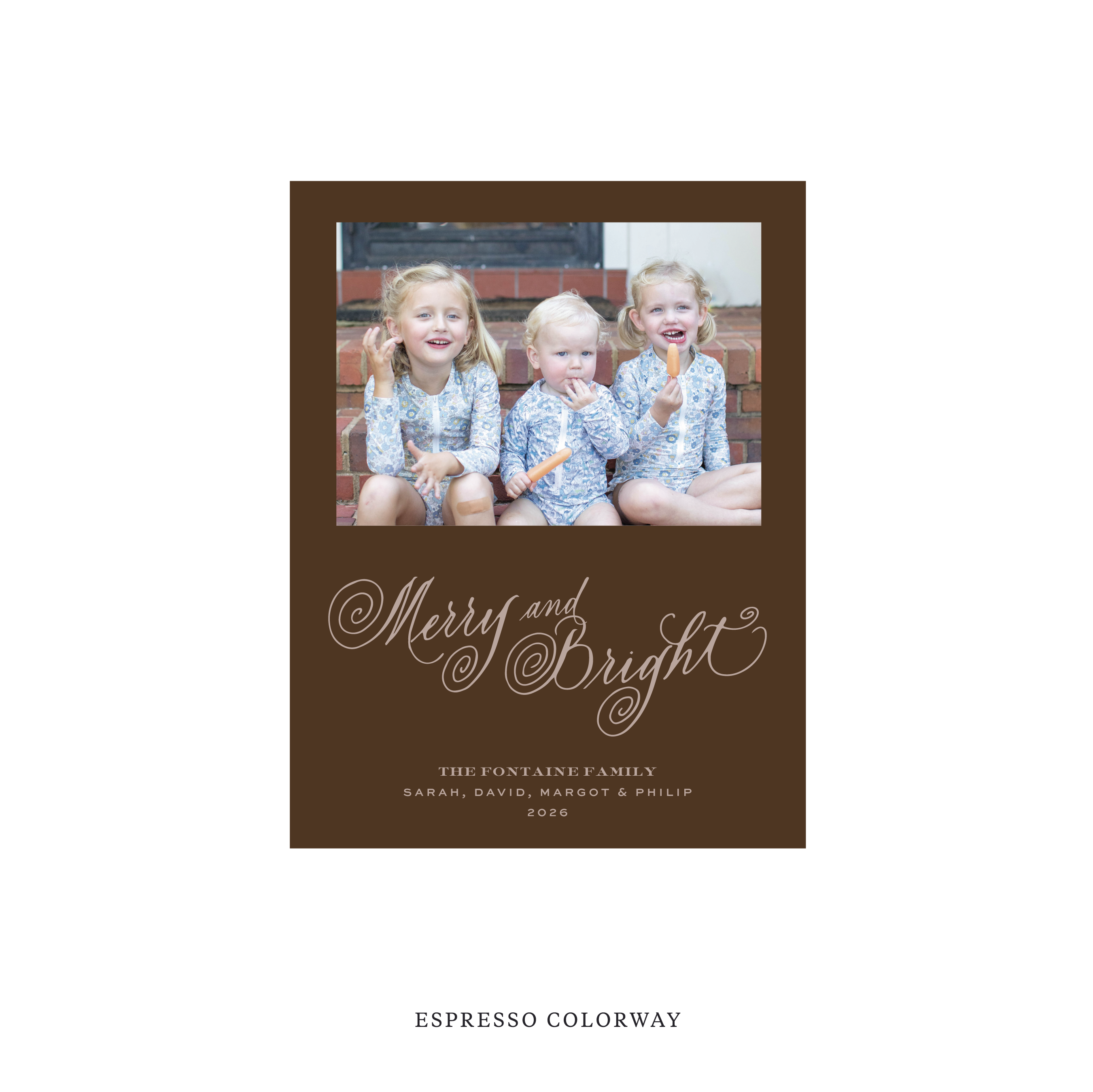 Fontaine Classic Flat Print Holiday Card, Small