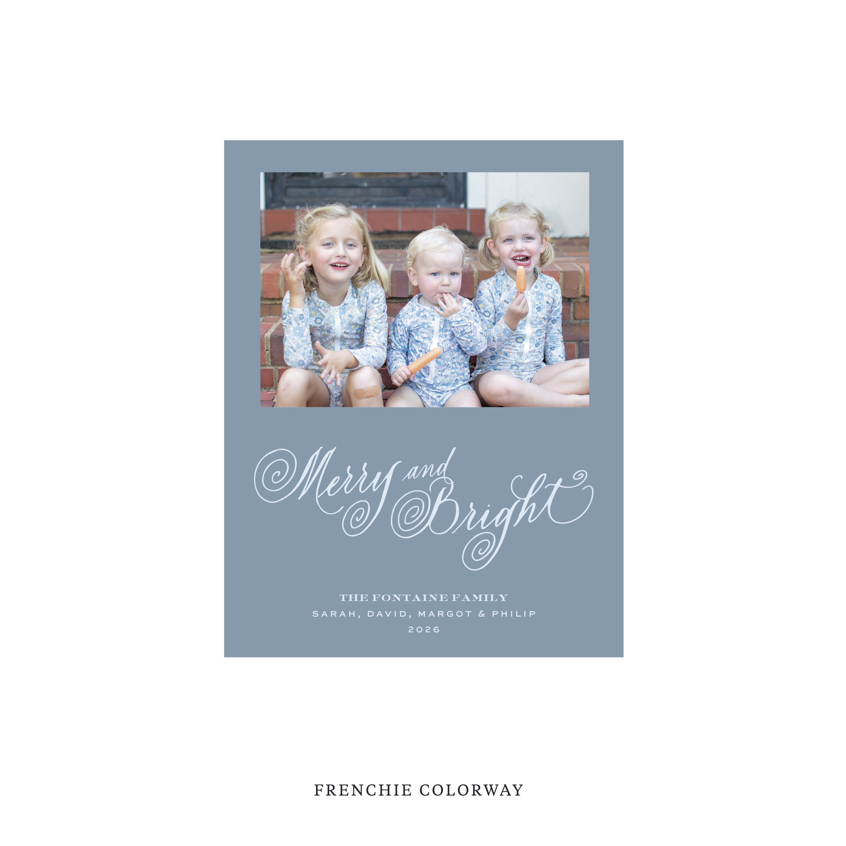 Fontaine Classic Flat Print Holiday Card, Small