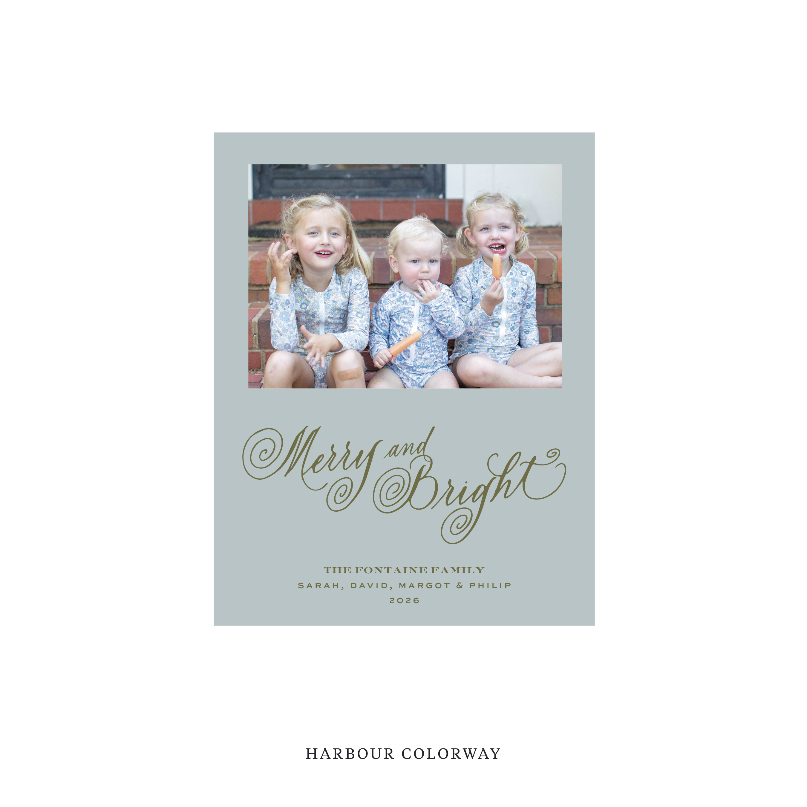 Fontaine Classic Flat Print Holiday Card, Small