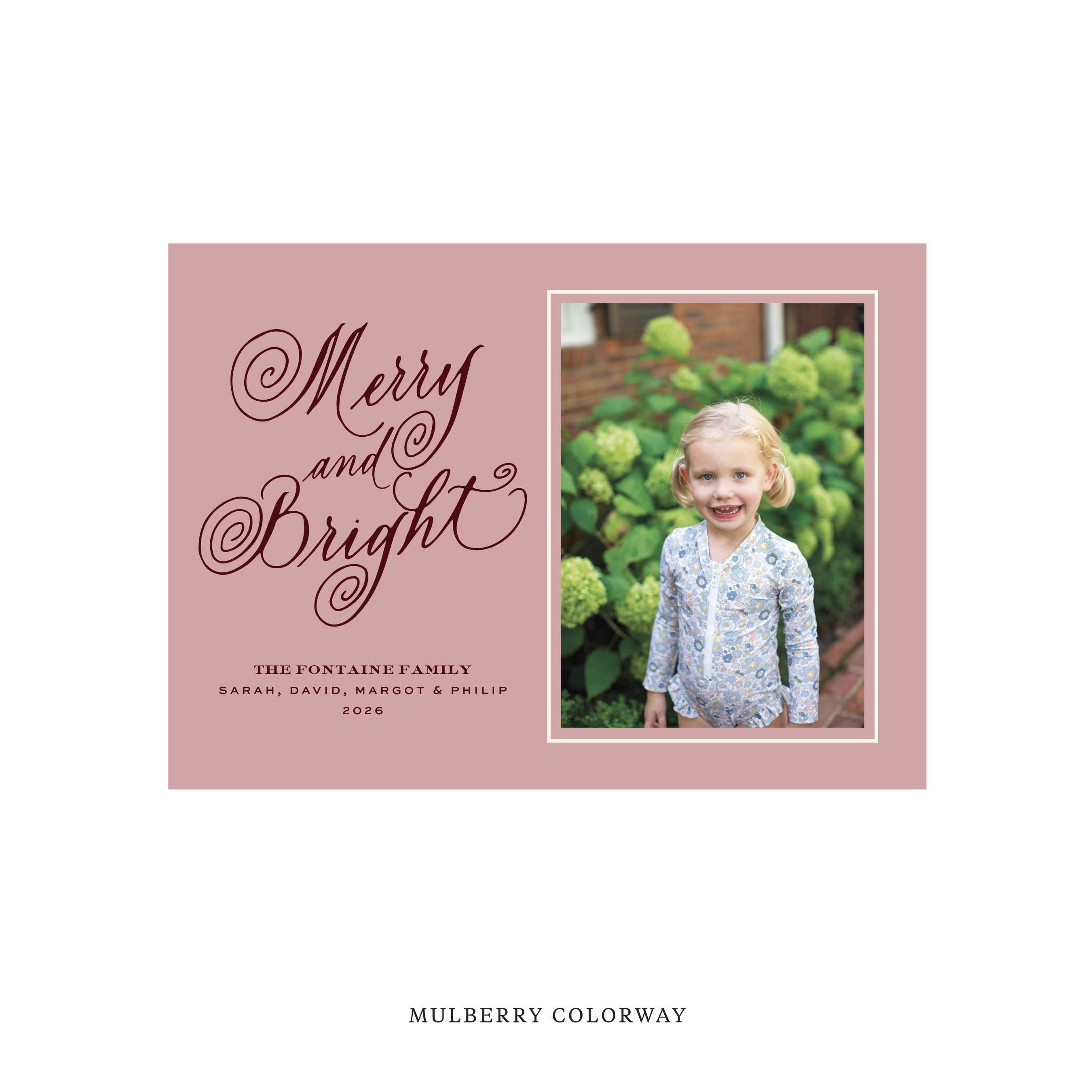 Fontaine Classic Flat Print Holiday Card, Medium