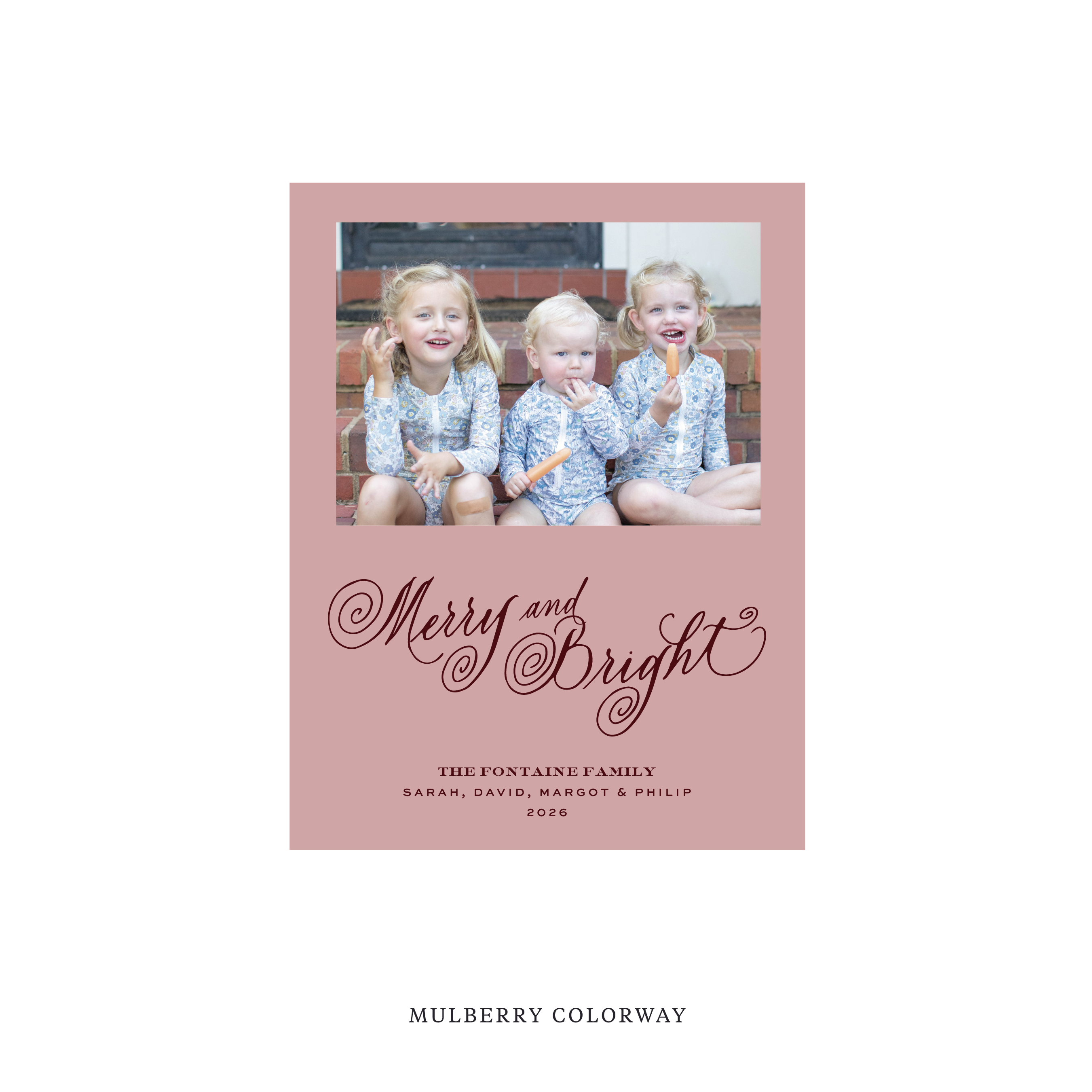 Fontaine Classic Flat Print Holiday Card, Small