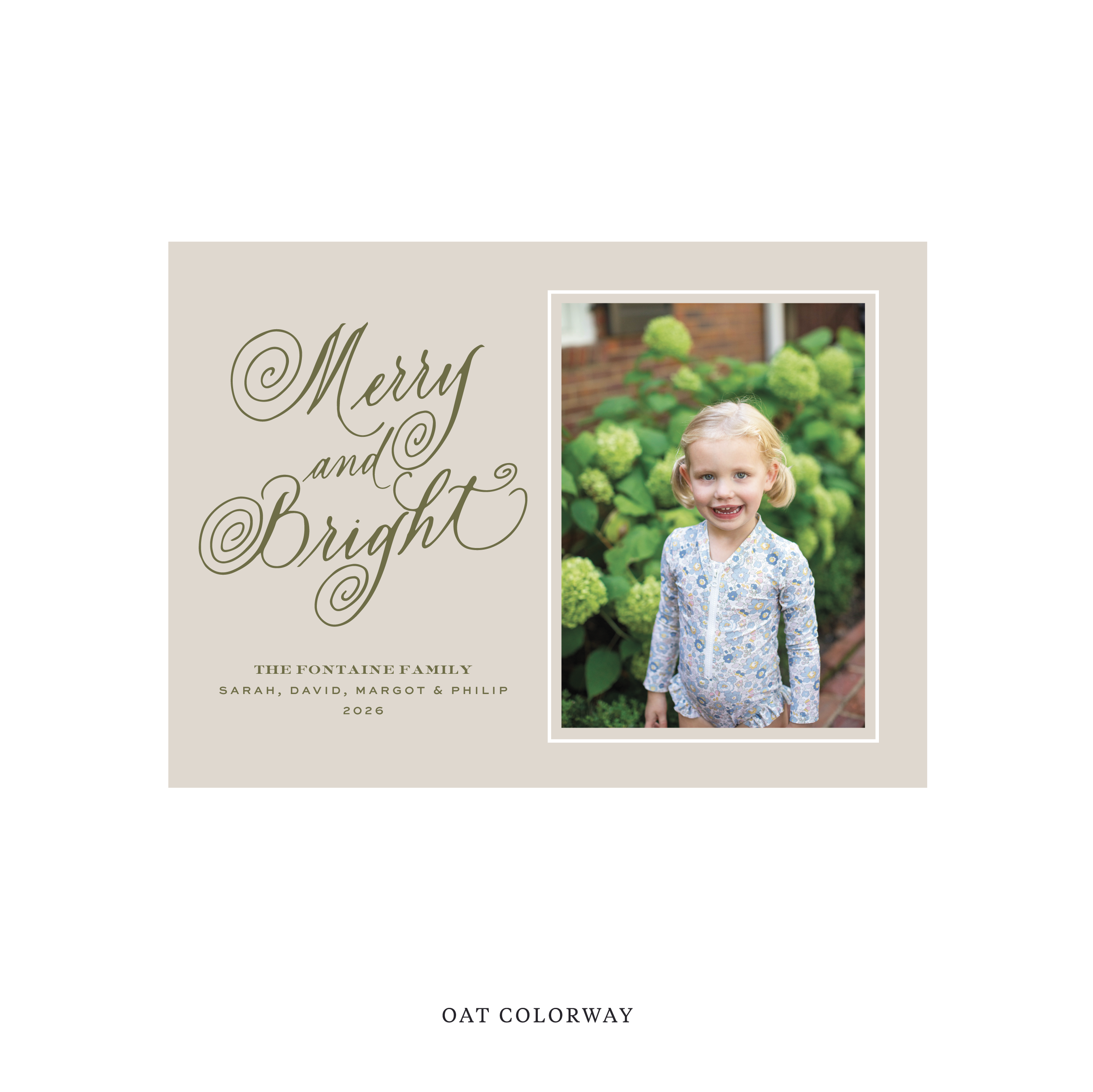Fontaine Classic Flat Print Holiday Card, Medium