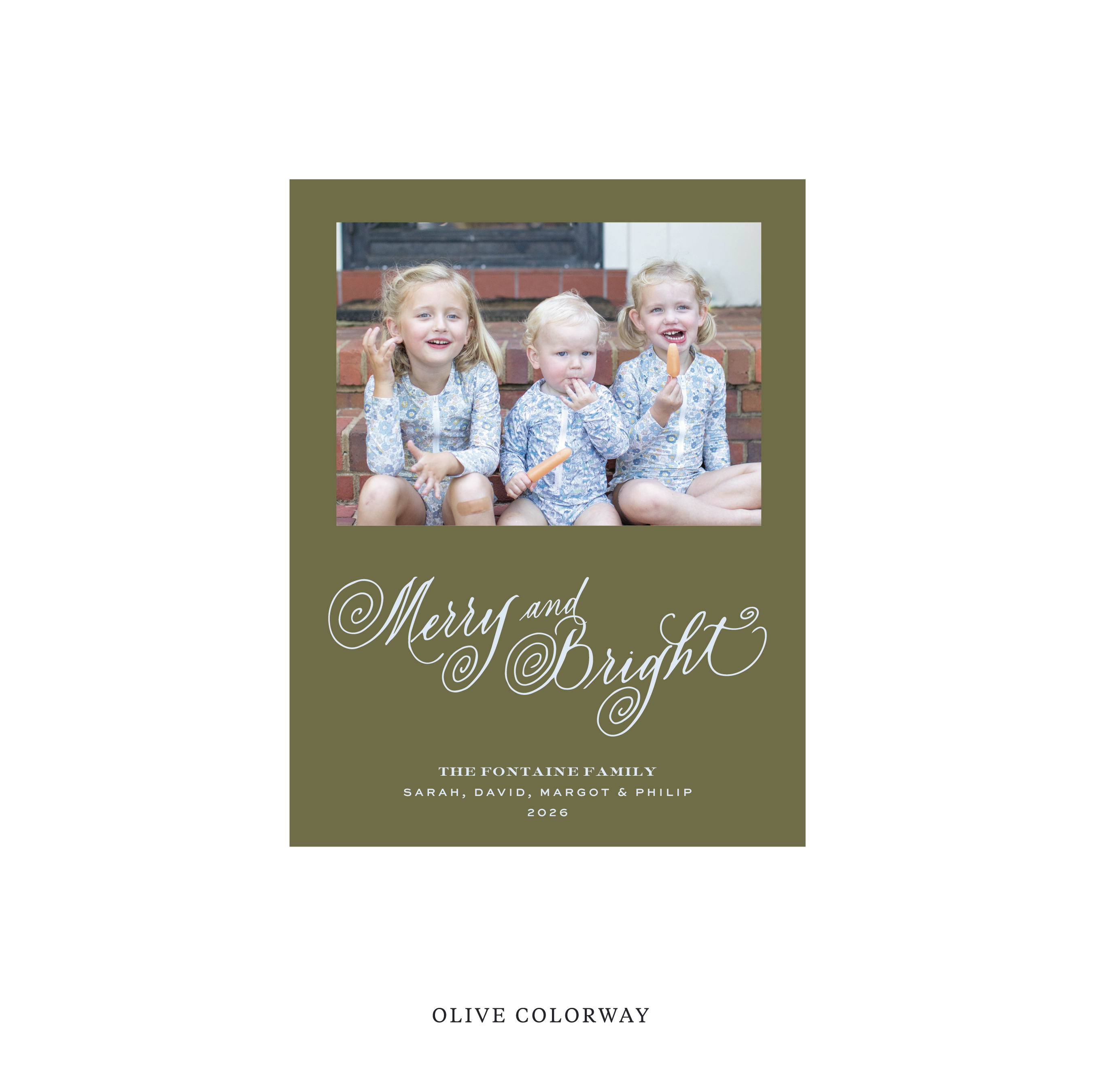 Fontaine Classic Flat Print Holiday Card, Small