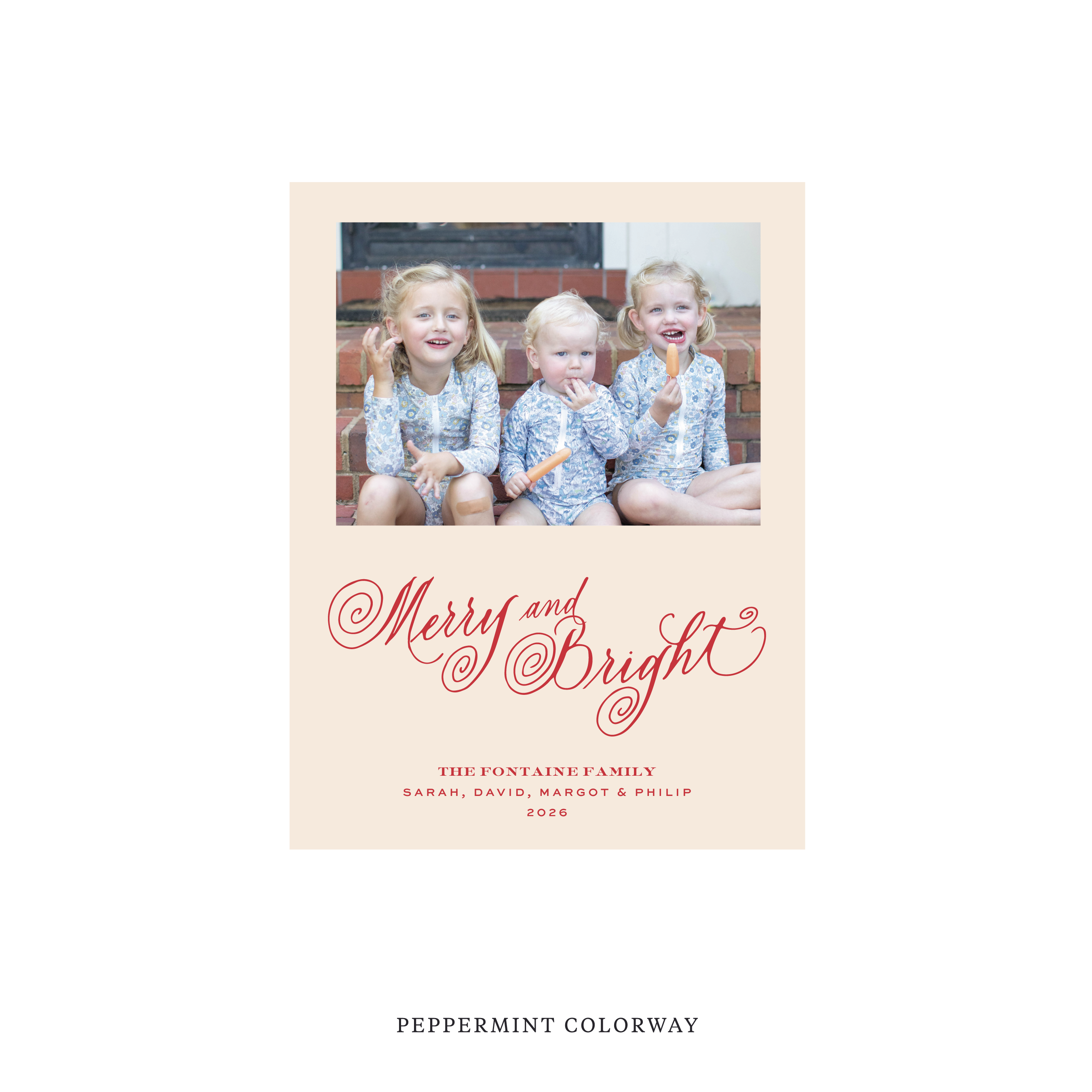 Fontaine Classic Flat Print Holiday Card, Small