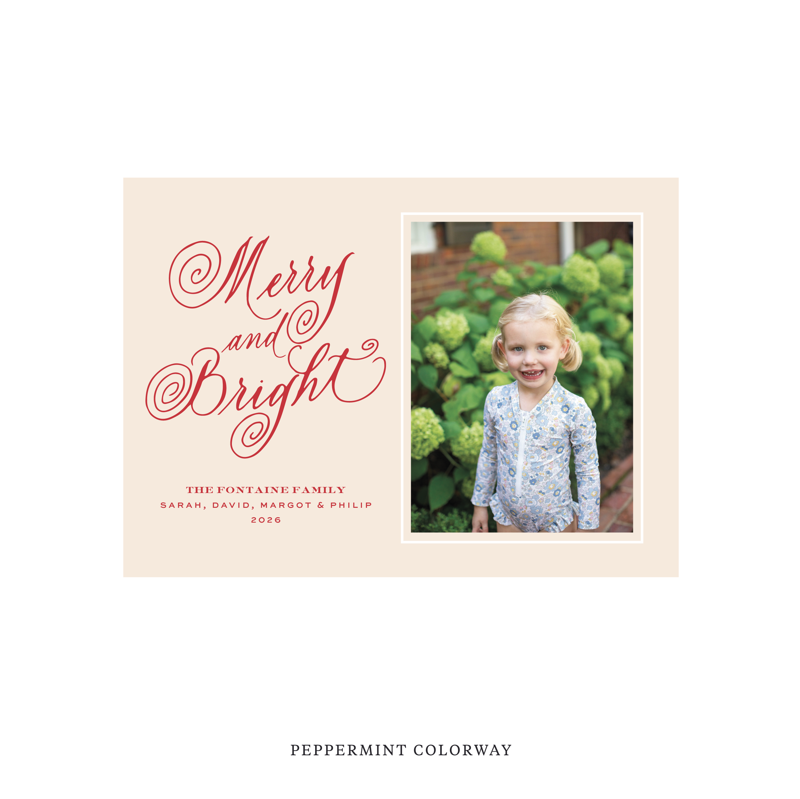 Fontaine Classic Flat Print Holiday Card, Medium