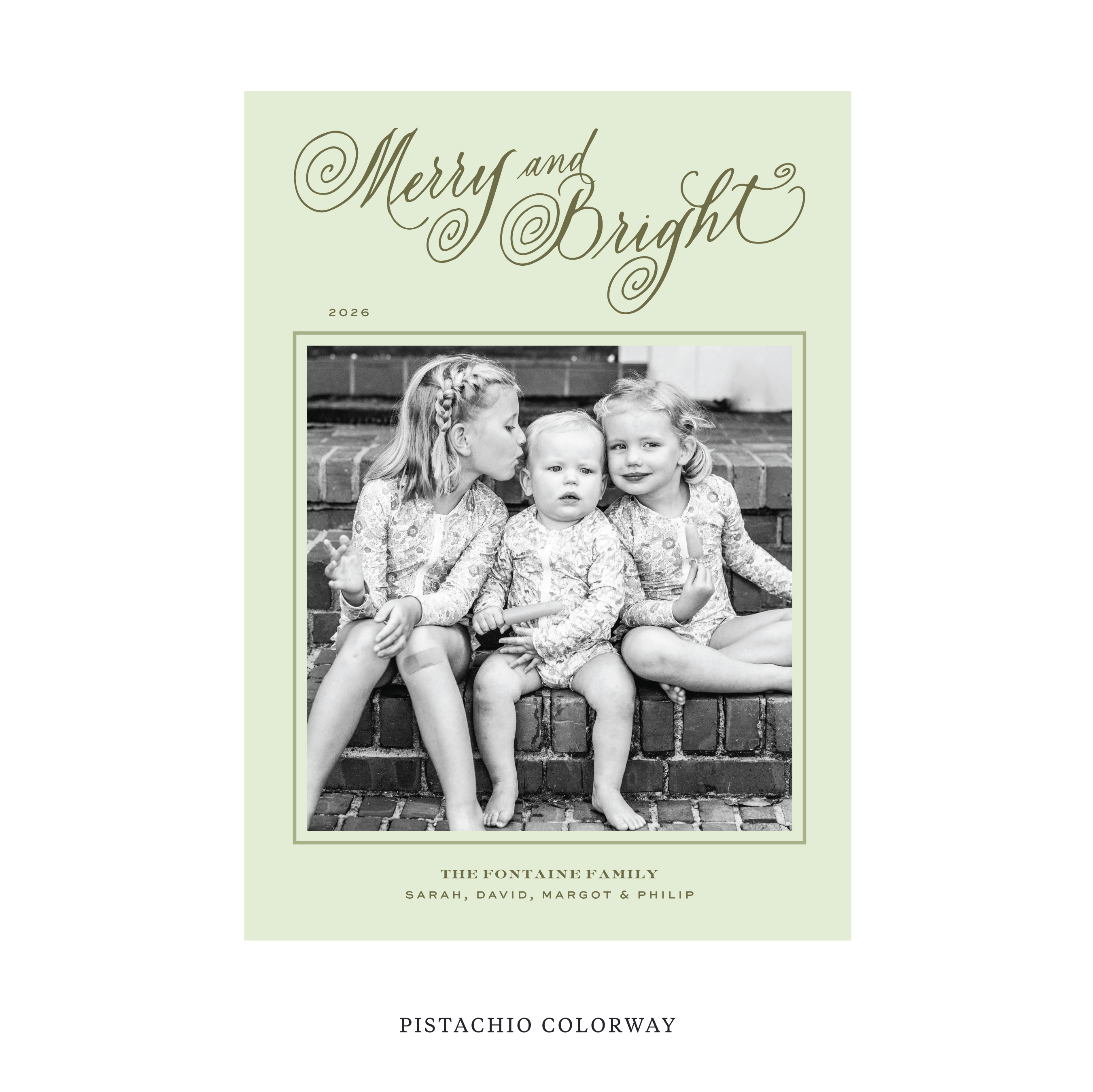 Fontaine Classic Flat Print Holiday Card, Large