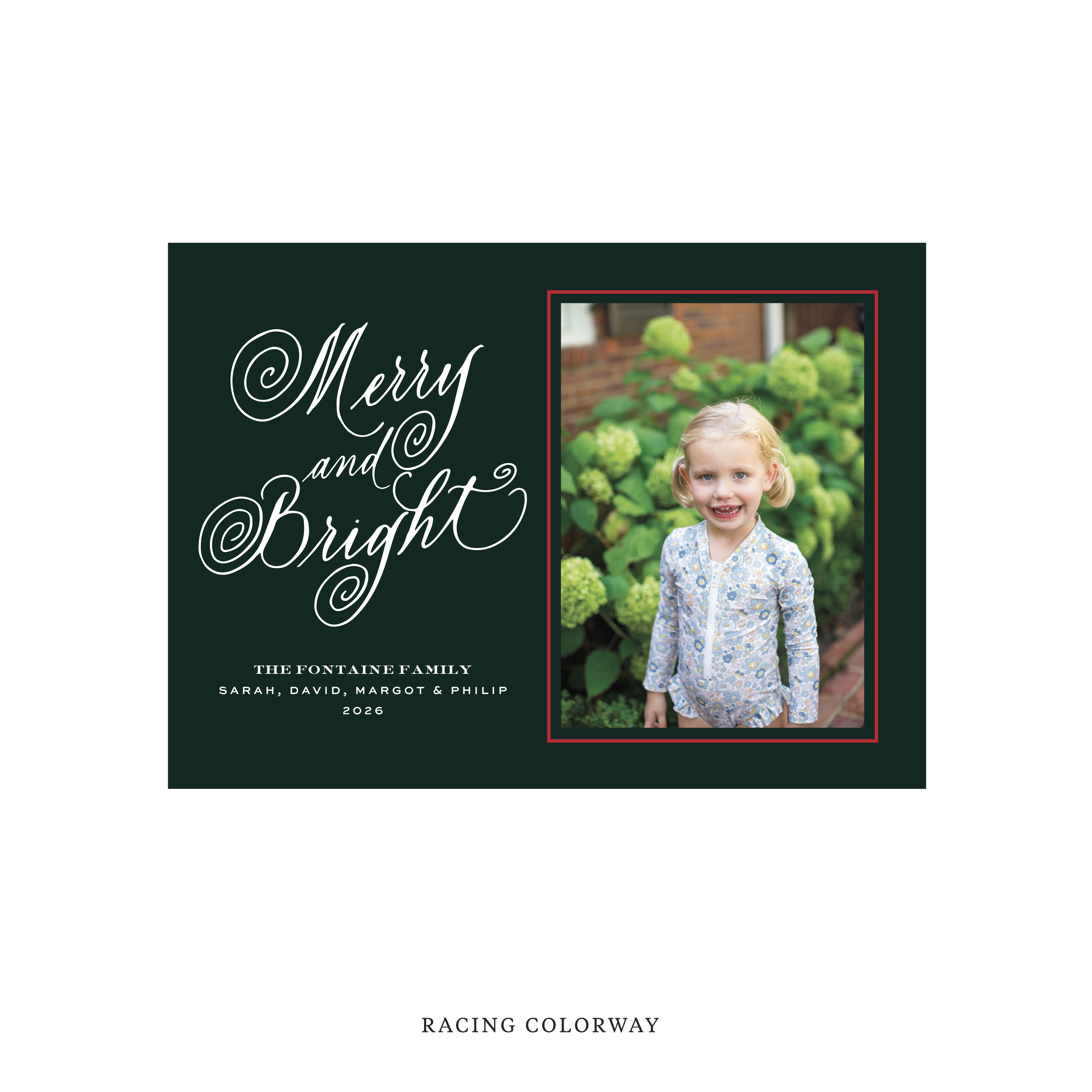 Fontaine Classic Flat Print Holiday Card, Medium