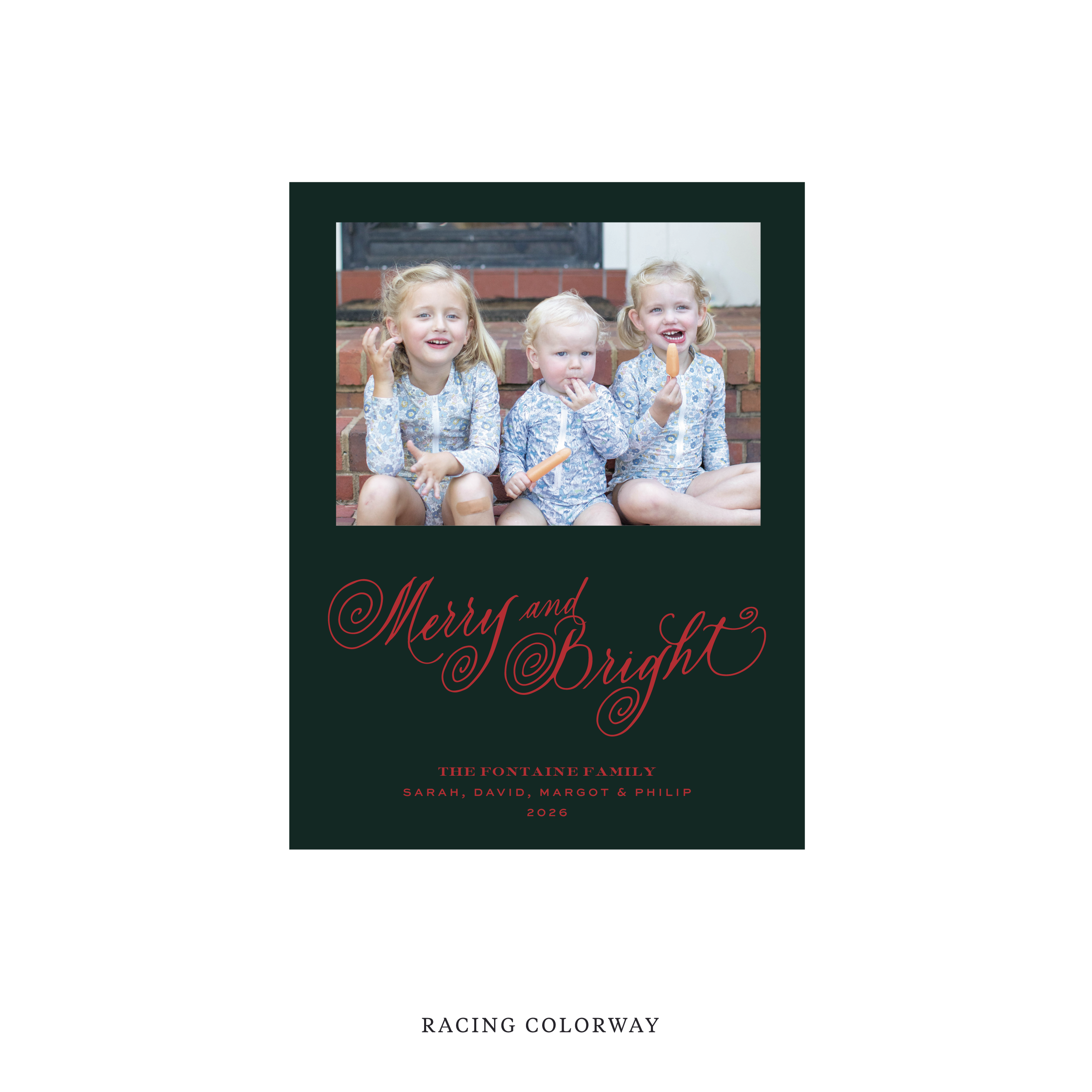 Fontaine Classic Flat Print Holiday Card, Small
