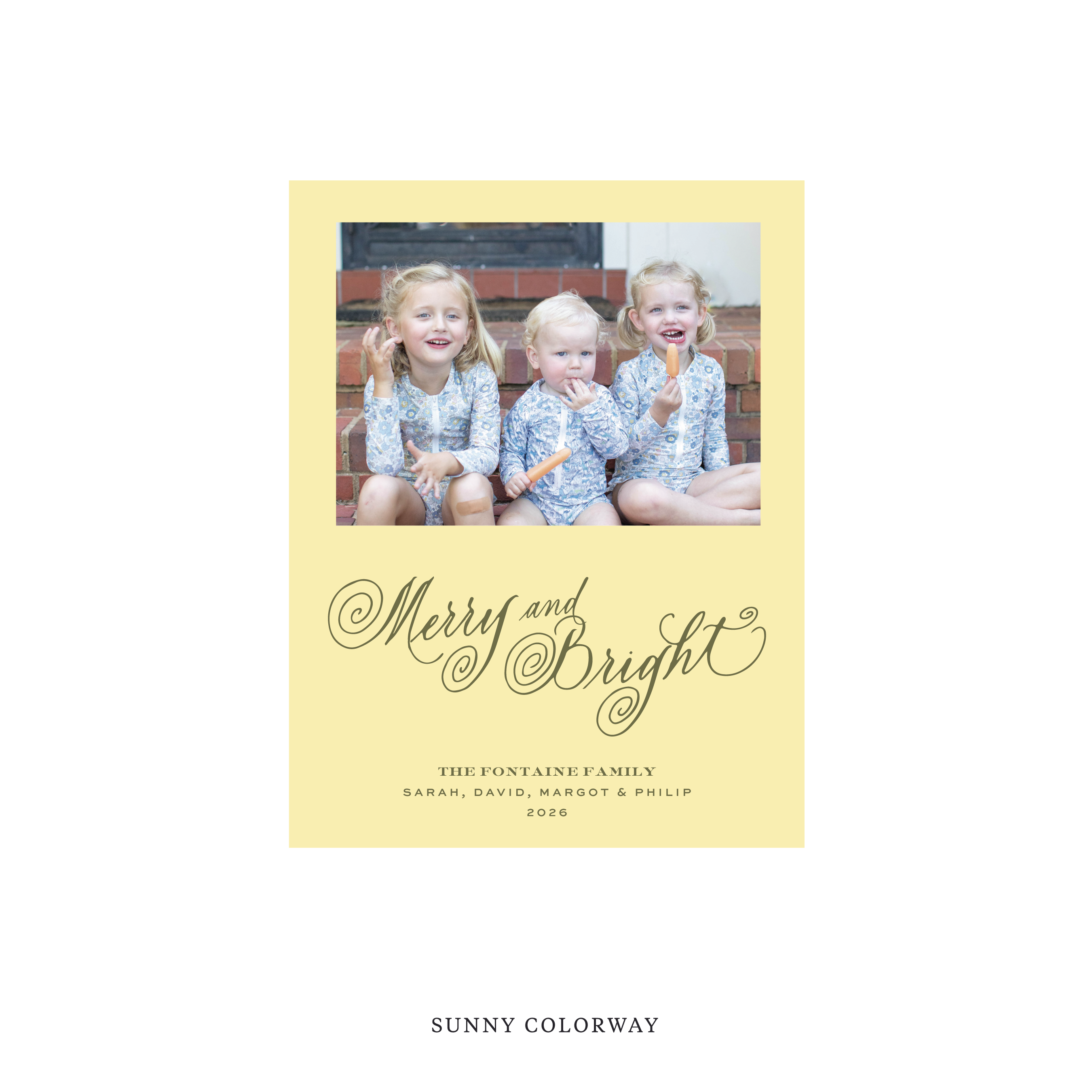 Fontaine Classic Flat Print Holiday Card, Small