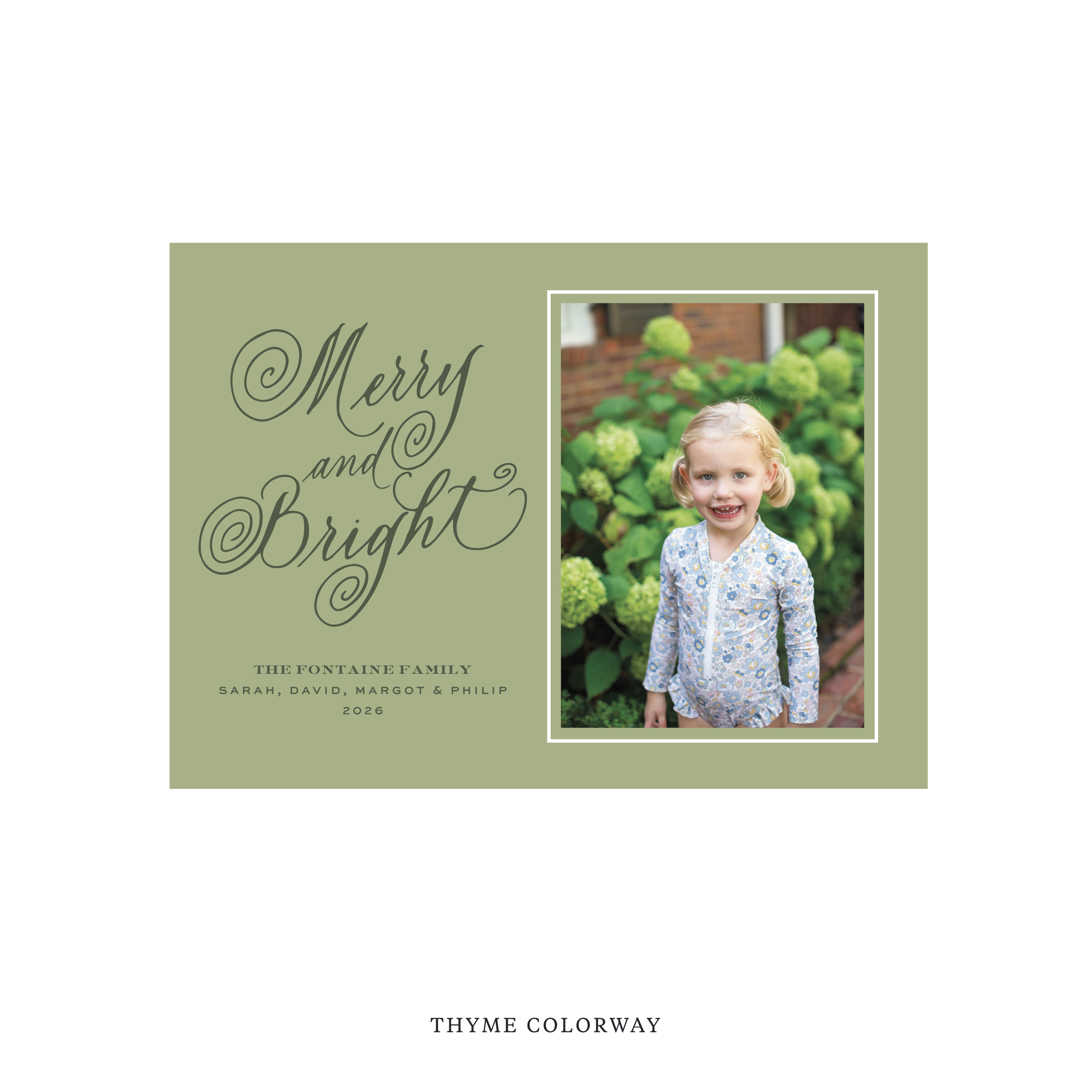 Fontaine Classic Flat Print Holiday Card, Medium