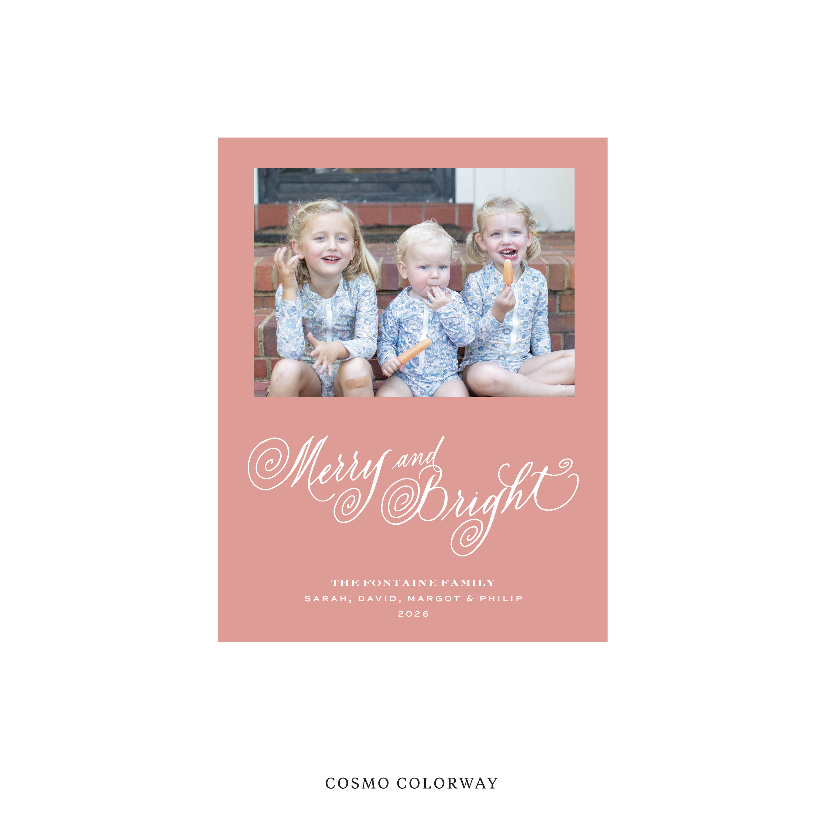 Fontaine Classic Flat Print Holiday Card, Small