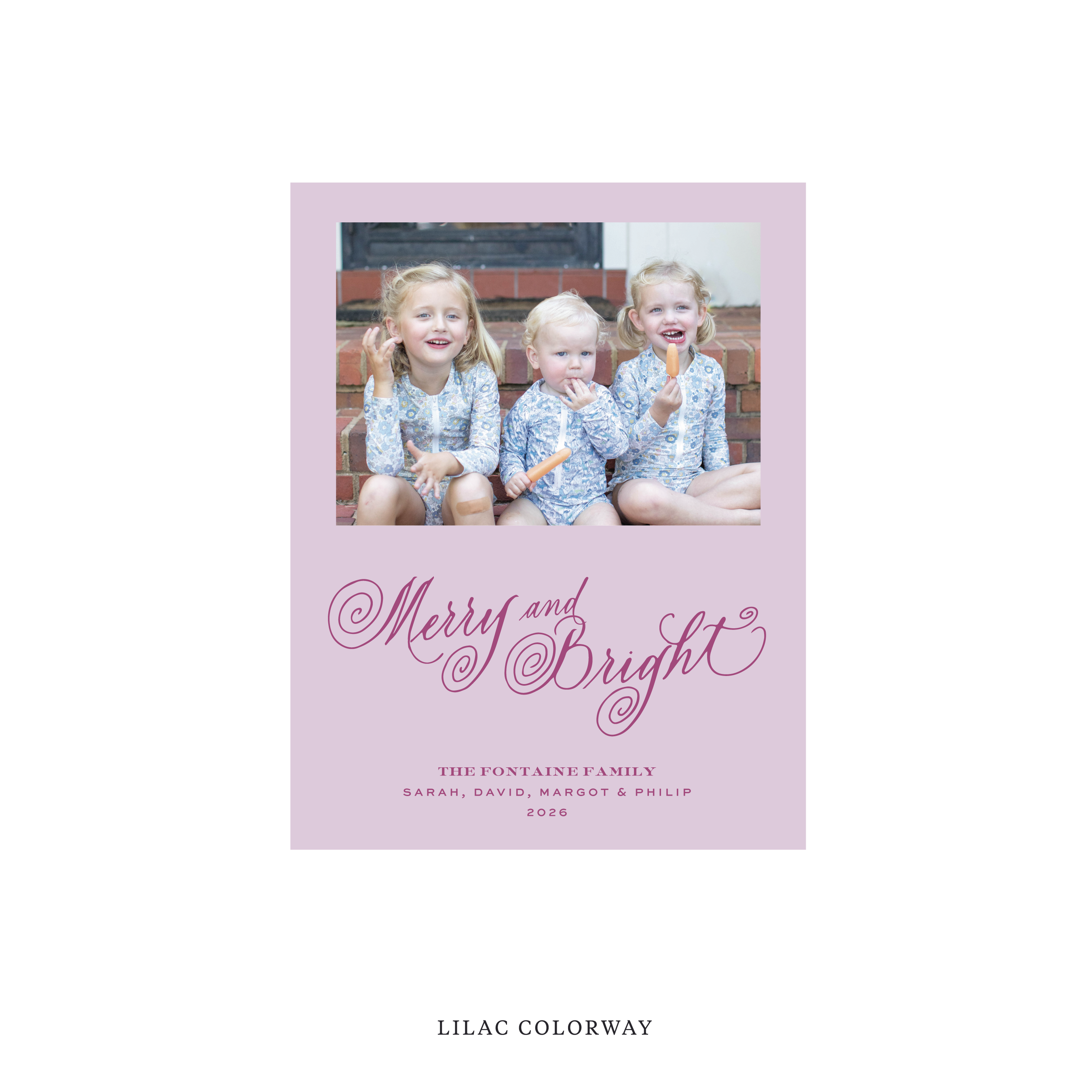 Fontaine Classic Flat Print Holiday Card, Small