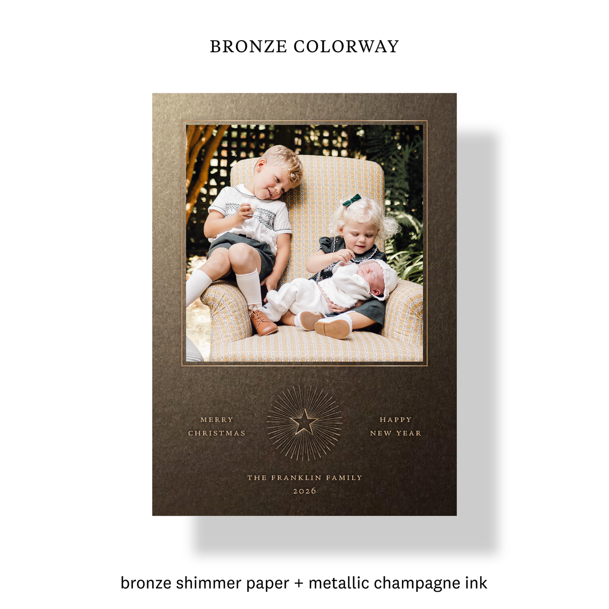 Fortuna Engraved Holiday Card, Medium