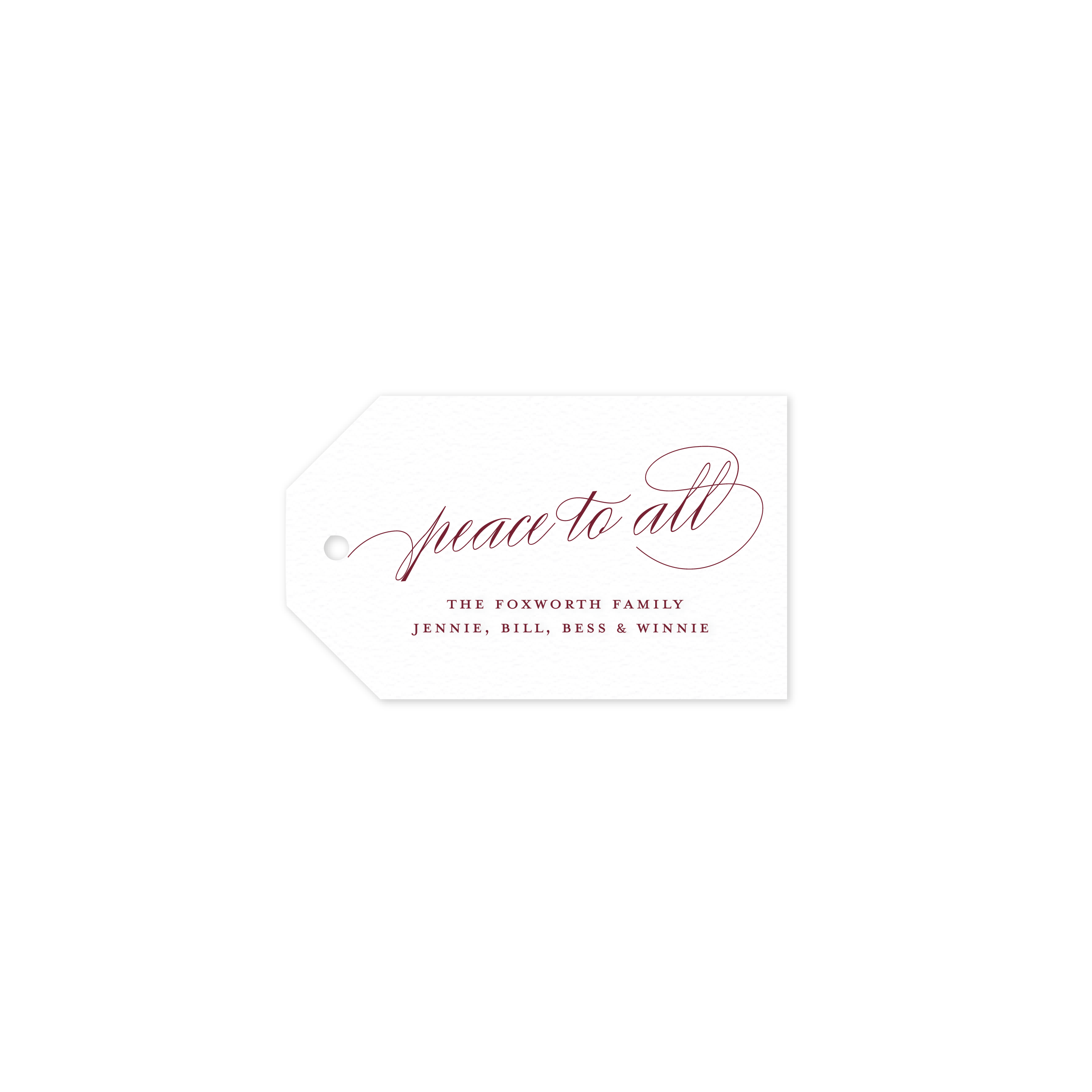 Foxworth 1 Color Letterpress Tag - Luggage