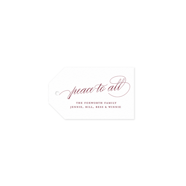 Foxworth 1 Color Letterpress Tag - Luggage