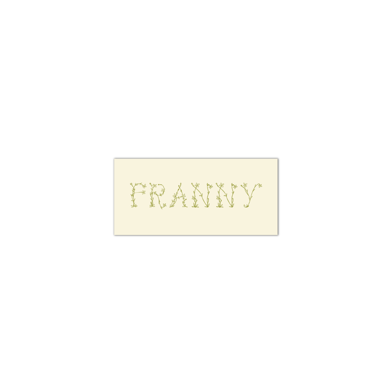 Franny Floral Engraved Enclosure Tag