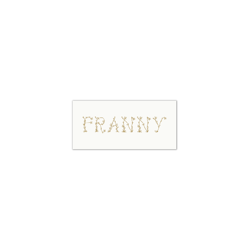 Franny Floral Engraved Enclosure Tag