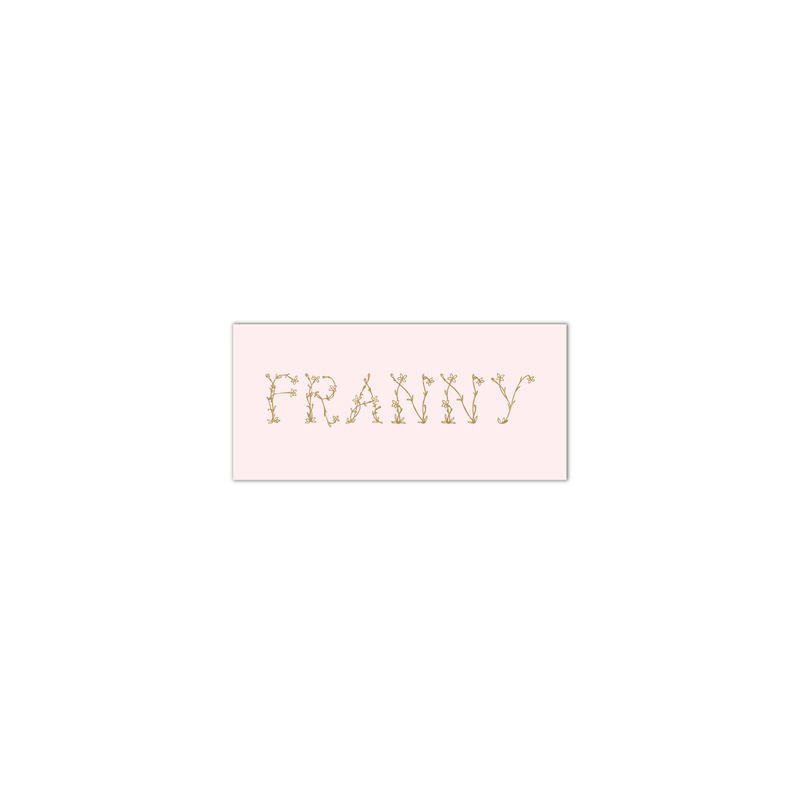 Franny Floral Engraved Enclosure Tag