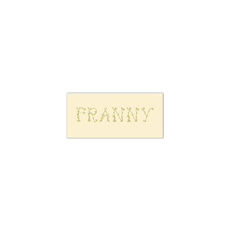 Franny Floral Engraved Enclosure Tag