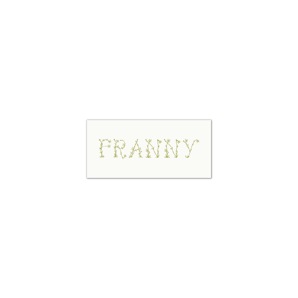 Franny Floral Engraved Enclosure Tag