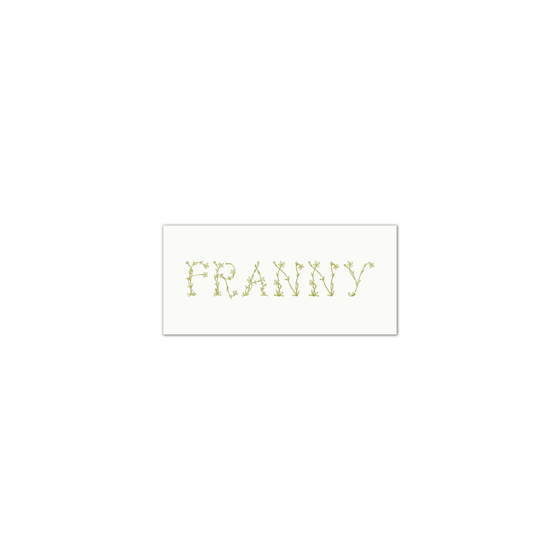 Franny Floral Engraved Enclosure Tag