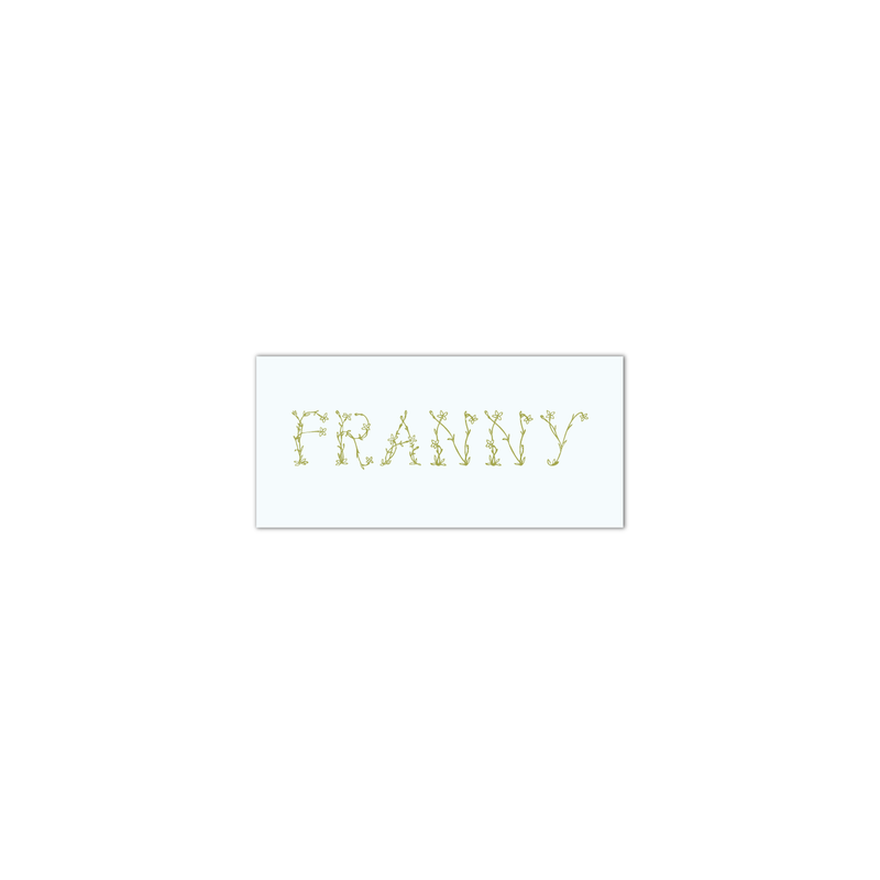 Franny Floral Engraved Enclosure Tag