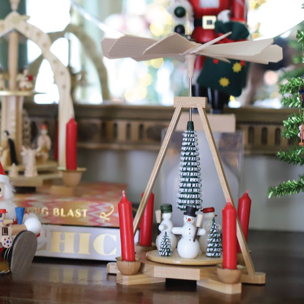 Frosty Friends German Christmas Pyramid, 9.95"