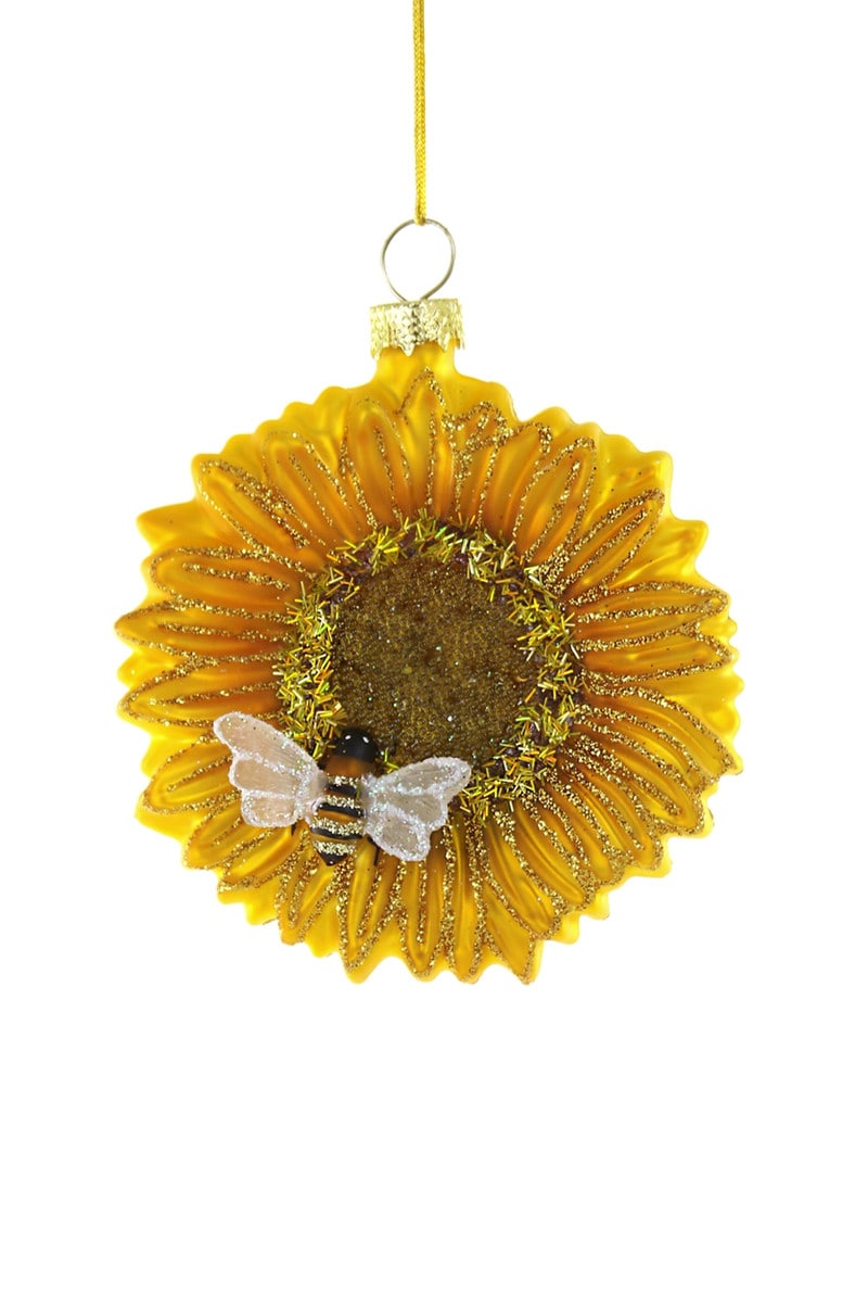 Sunflower with Bee Ornament