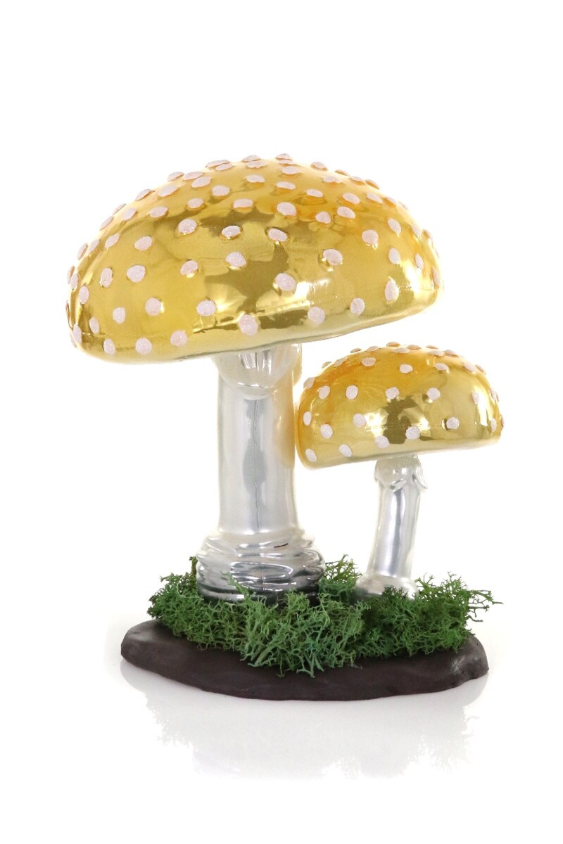 Golden Woodland Mushroom Tabletop Decor