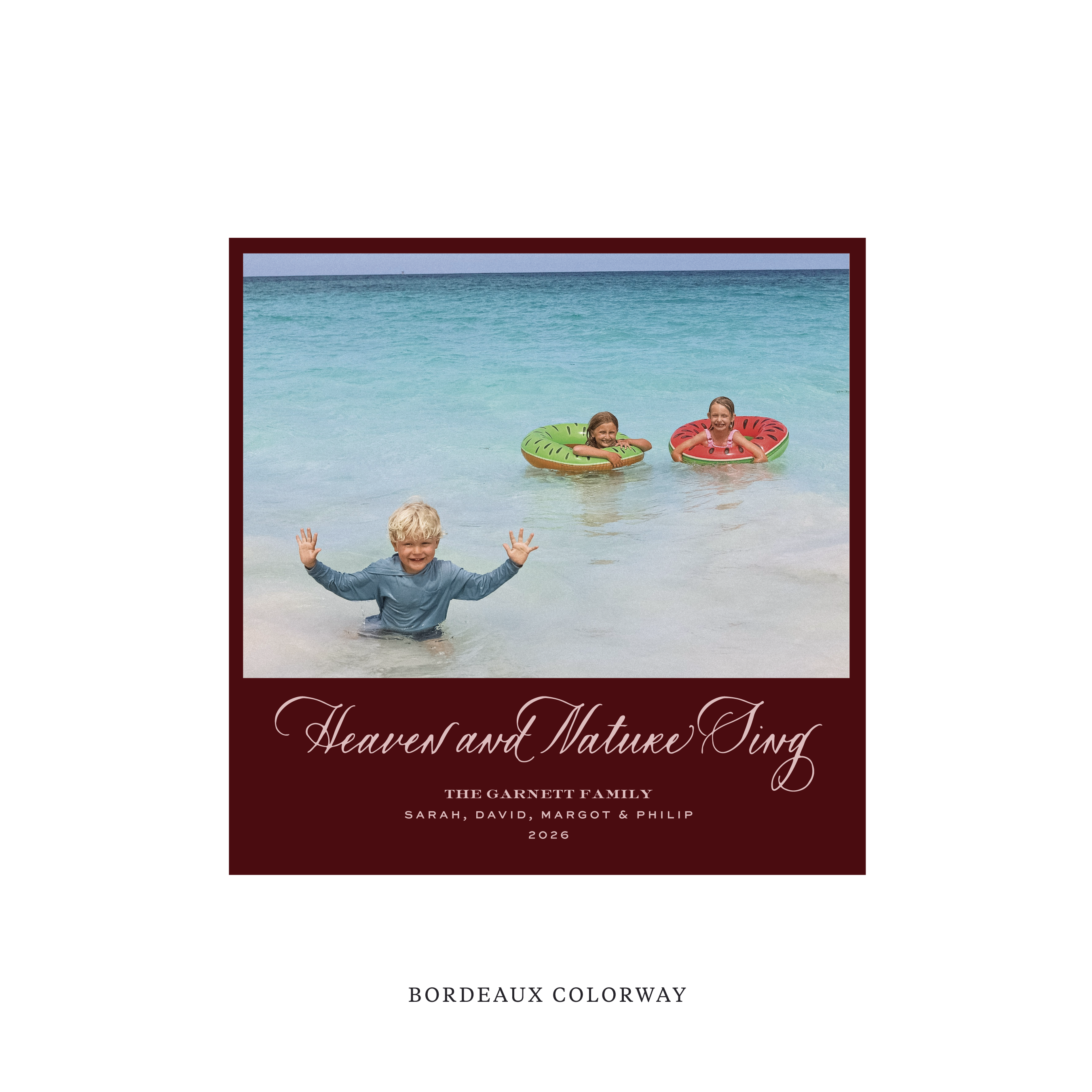 Garnett Classic Flat Print Holiday Card, Square