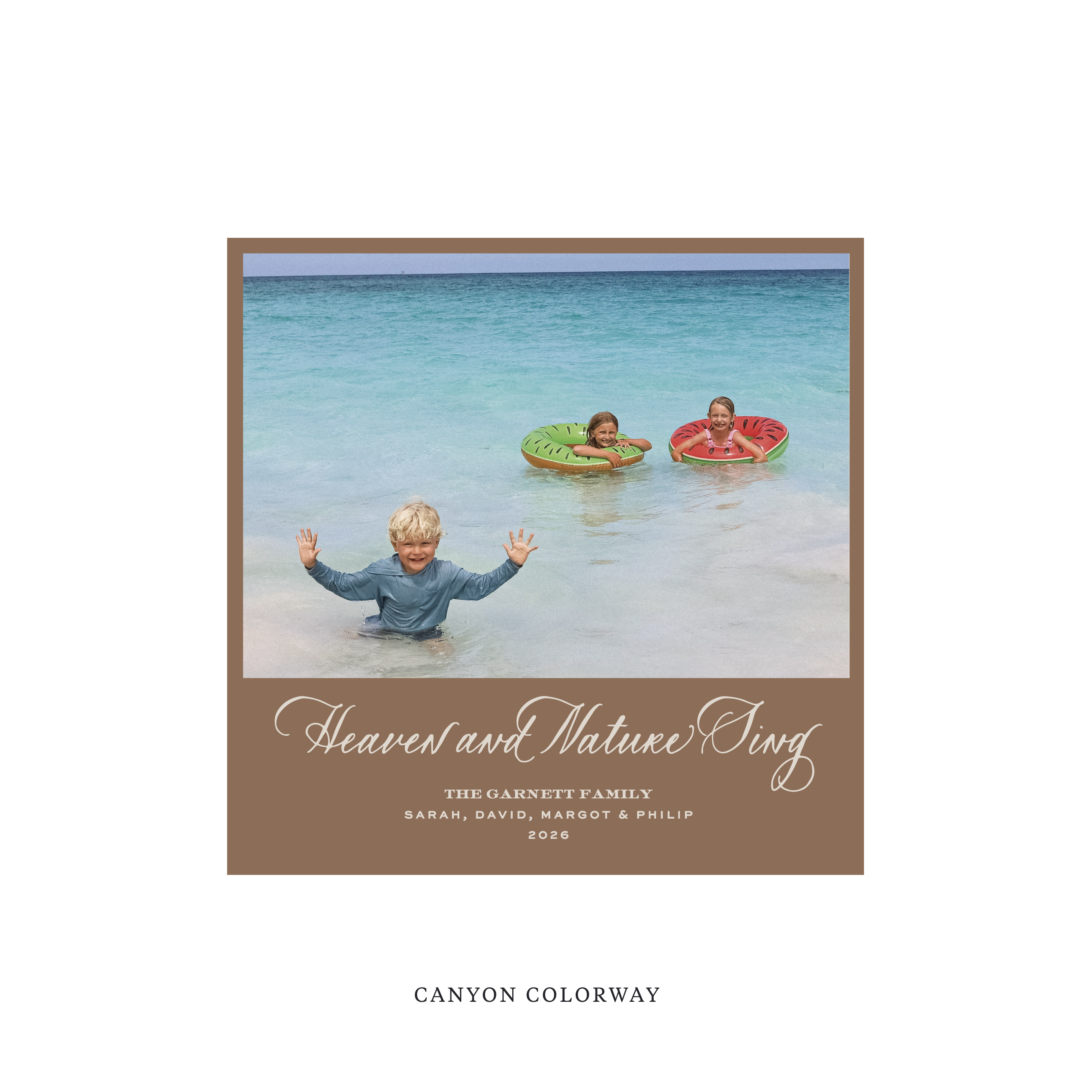 Garnett Classic Flat Print Holiday Card, Square