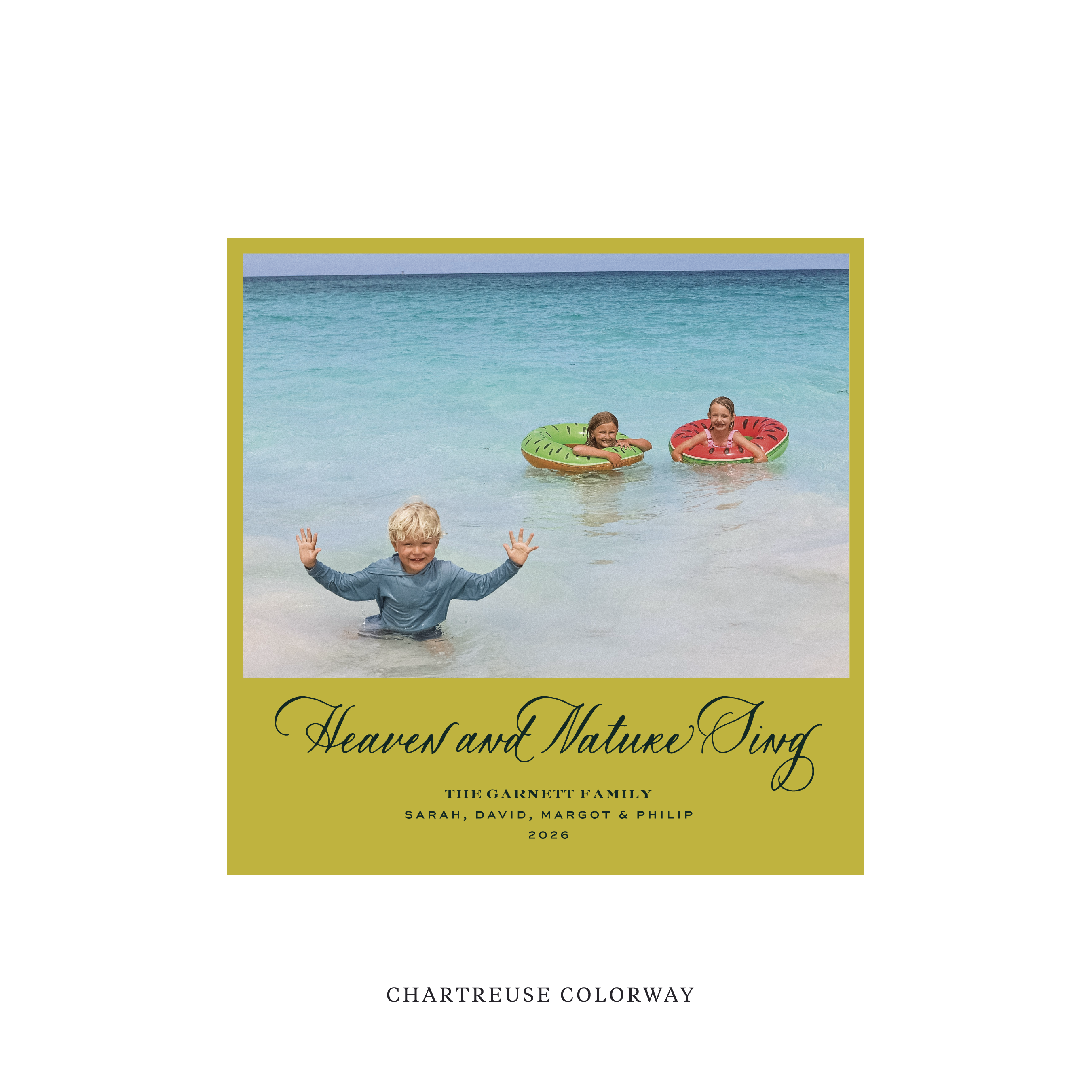 Garnett Classic Flat Print Holiday Card, Square