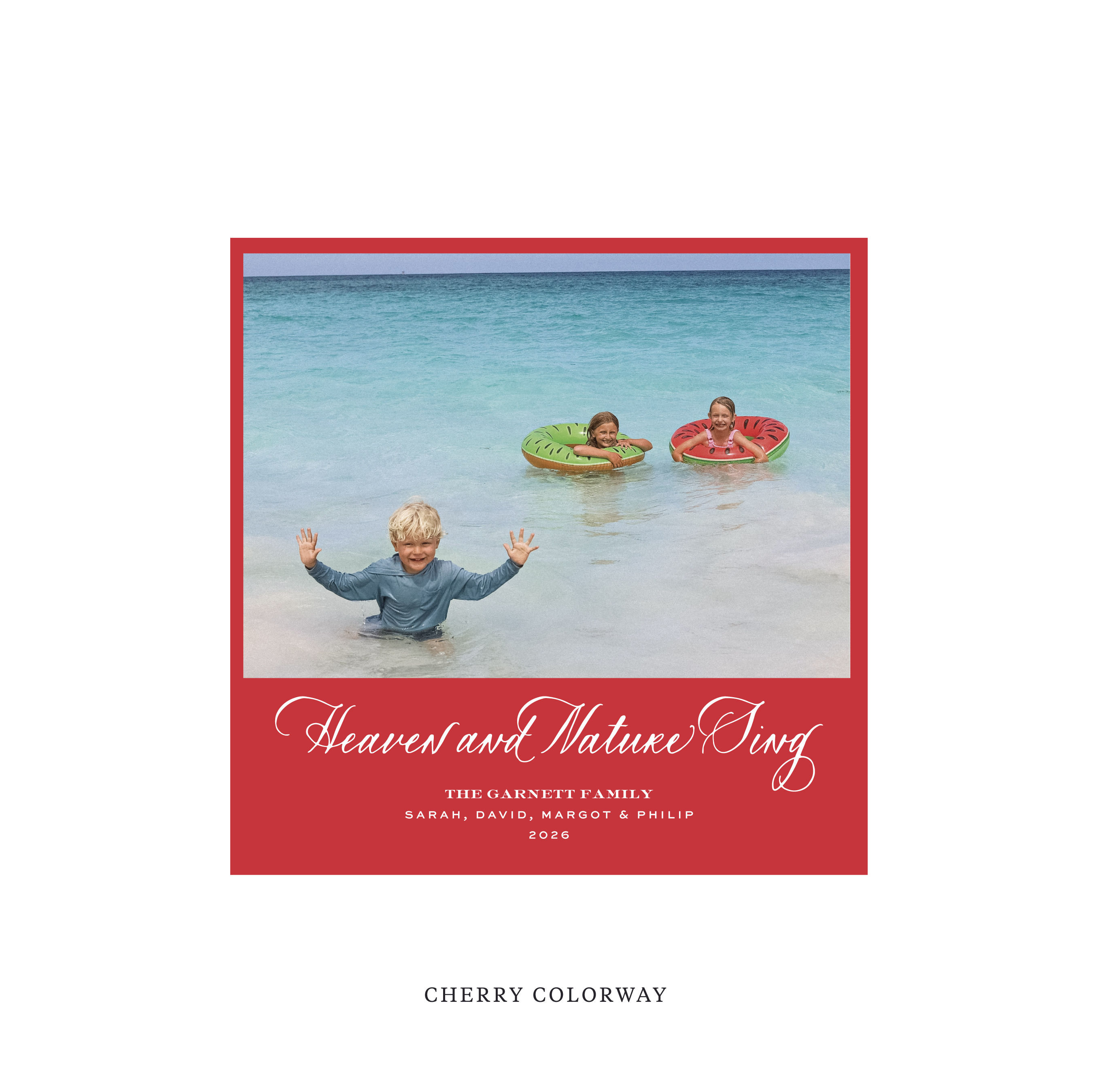 Garnett Classic Flat Print Holiday Card, Square