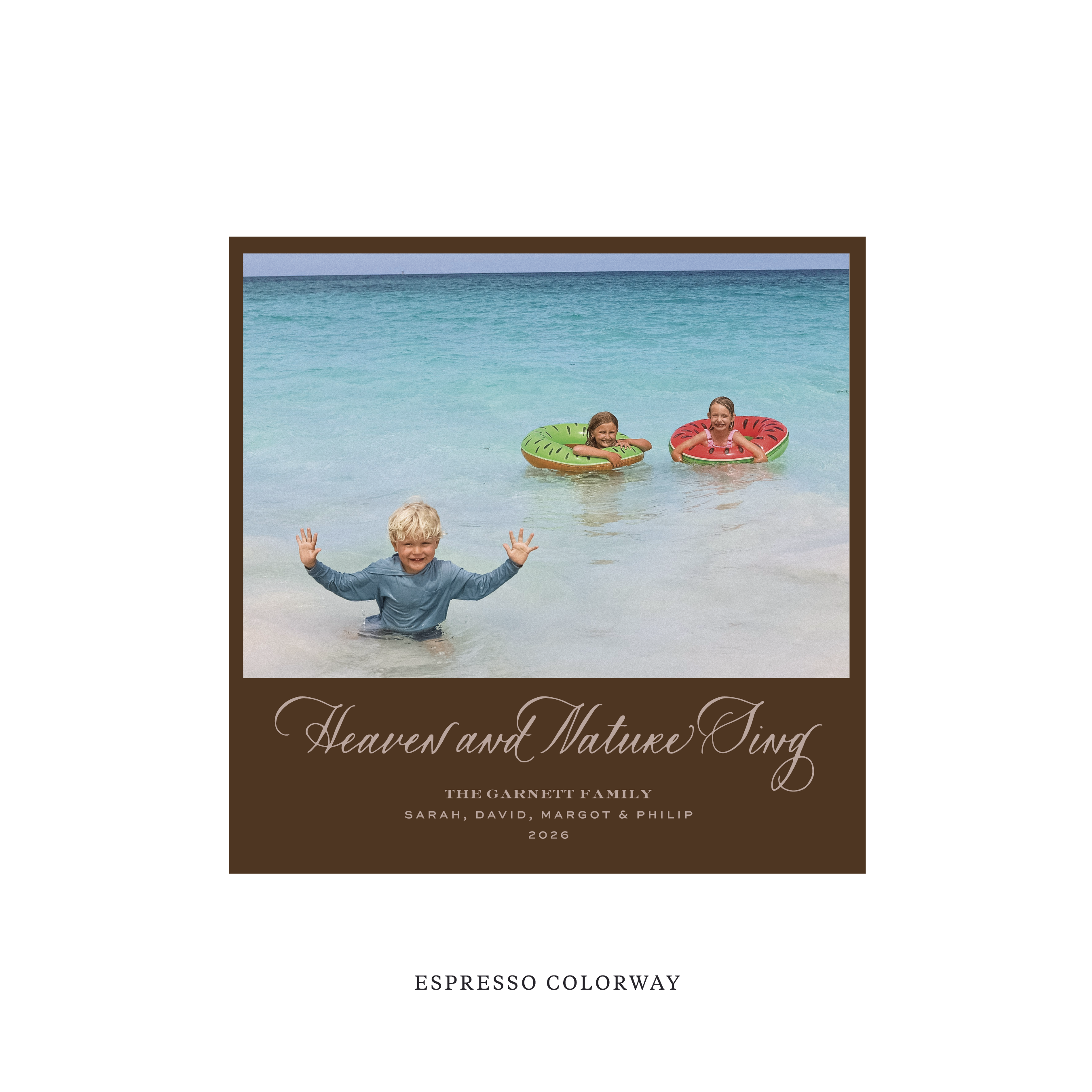 Garnett Classic Flat Print Holiday Card, Square