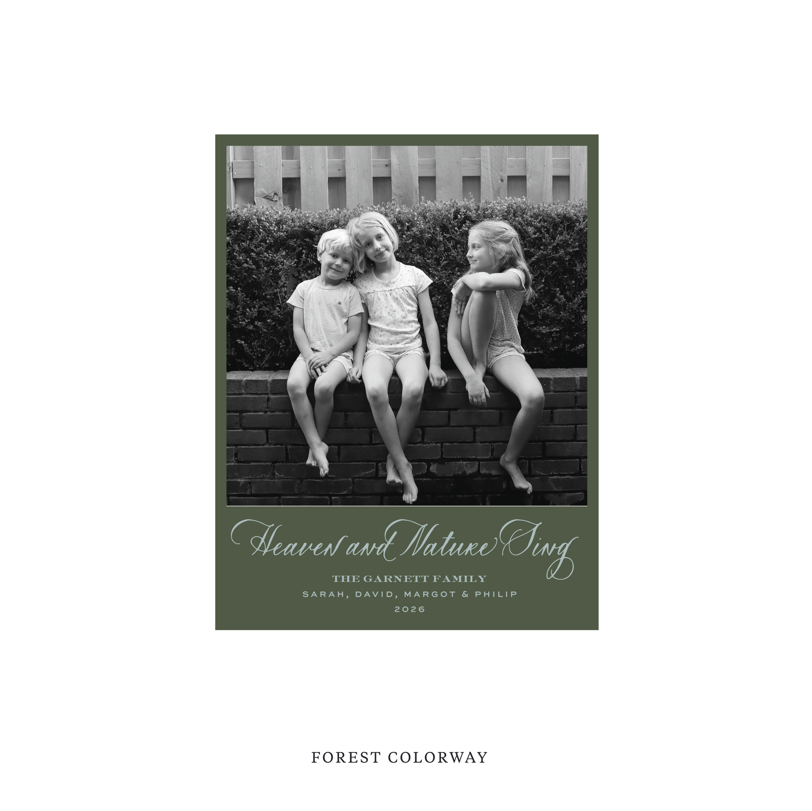 Garnett Classic Flat Print Holiday Card, Small