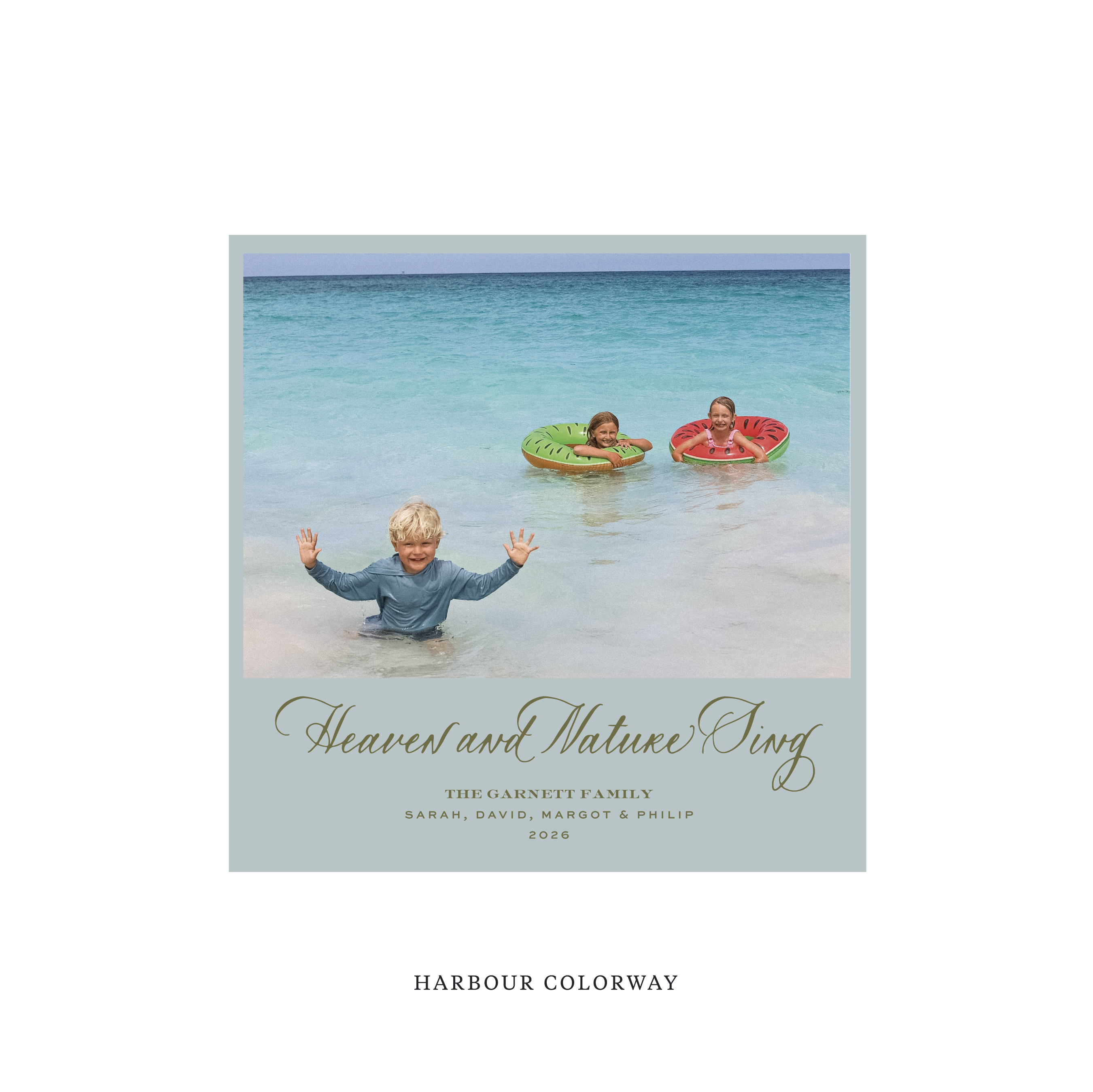 Garnett Classic Flat Print Holiday Card, Square