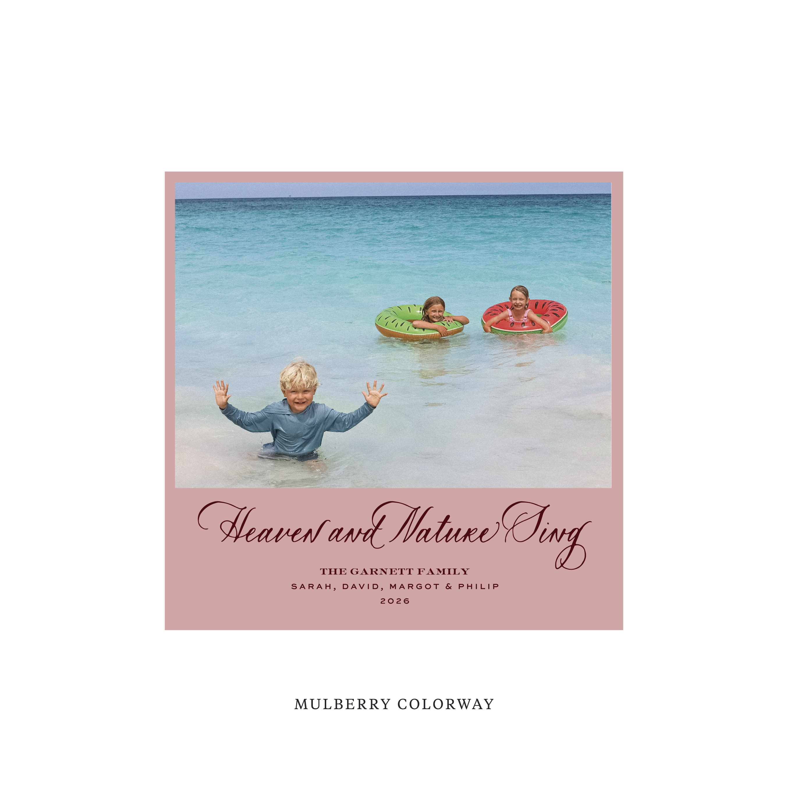 Garnett Classic Flat Print Holiday Card, Square