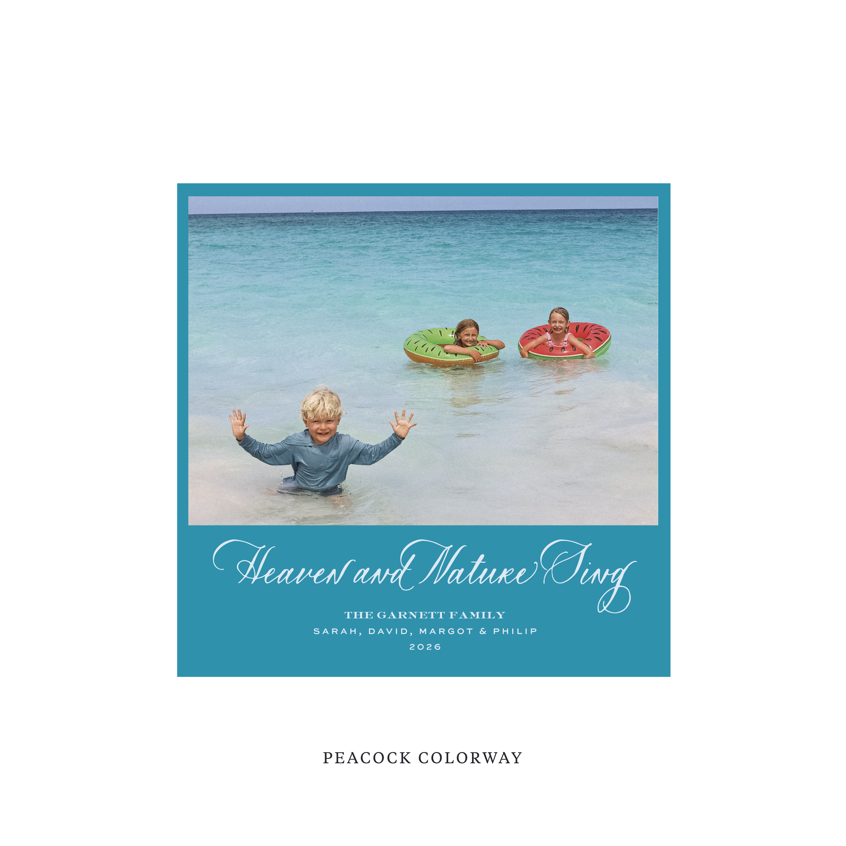 Garnett Classic Flat Print Holiday Card, Square