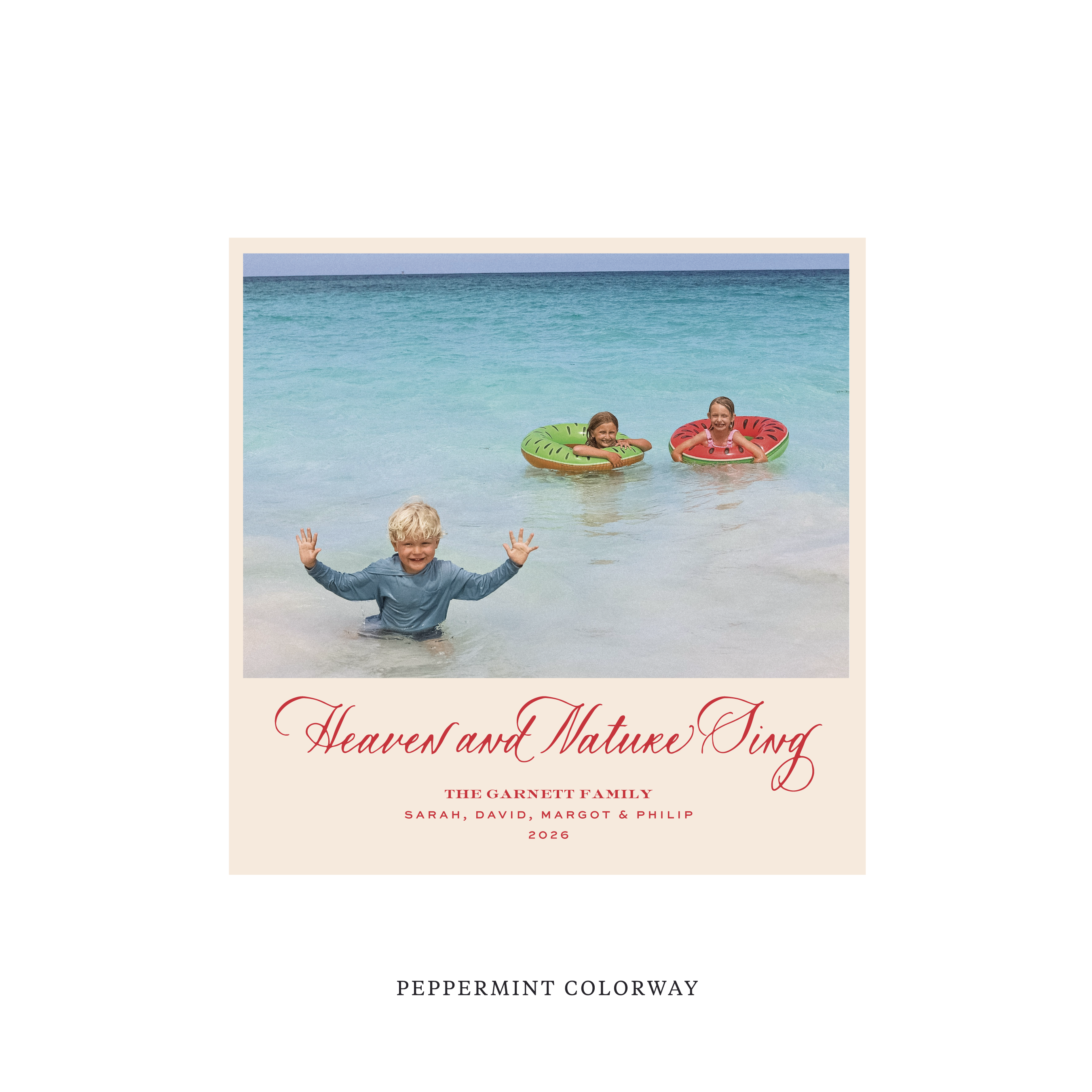 Garnett Classic Flat Print Holiday Card, Square