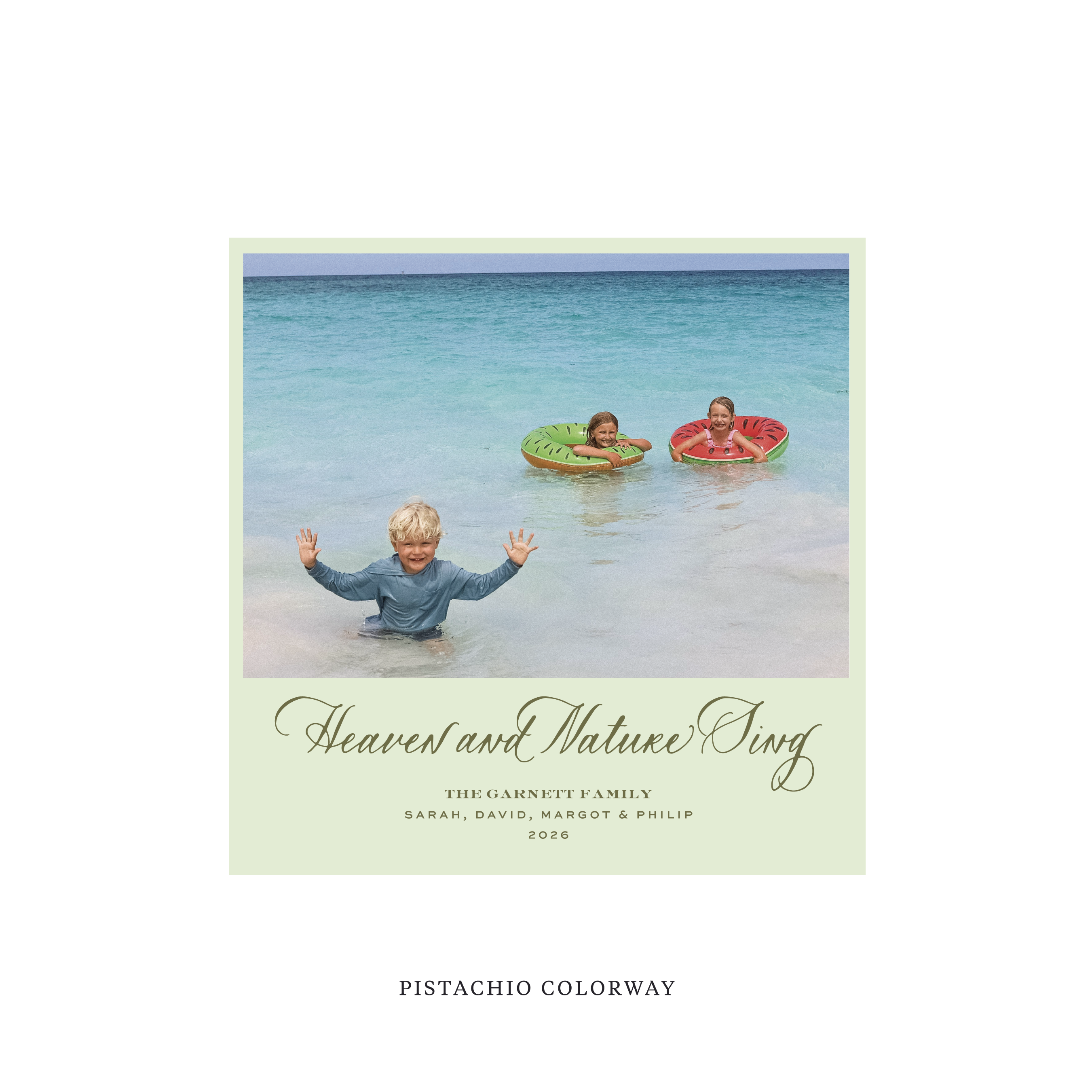 Garnett Classic Flat Print Holiday Card, Square