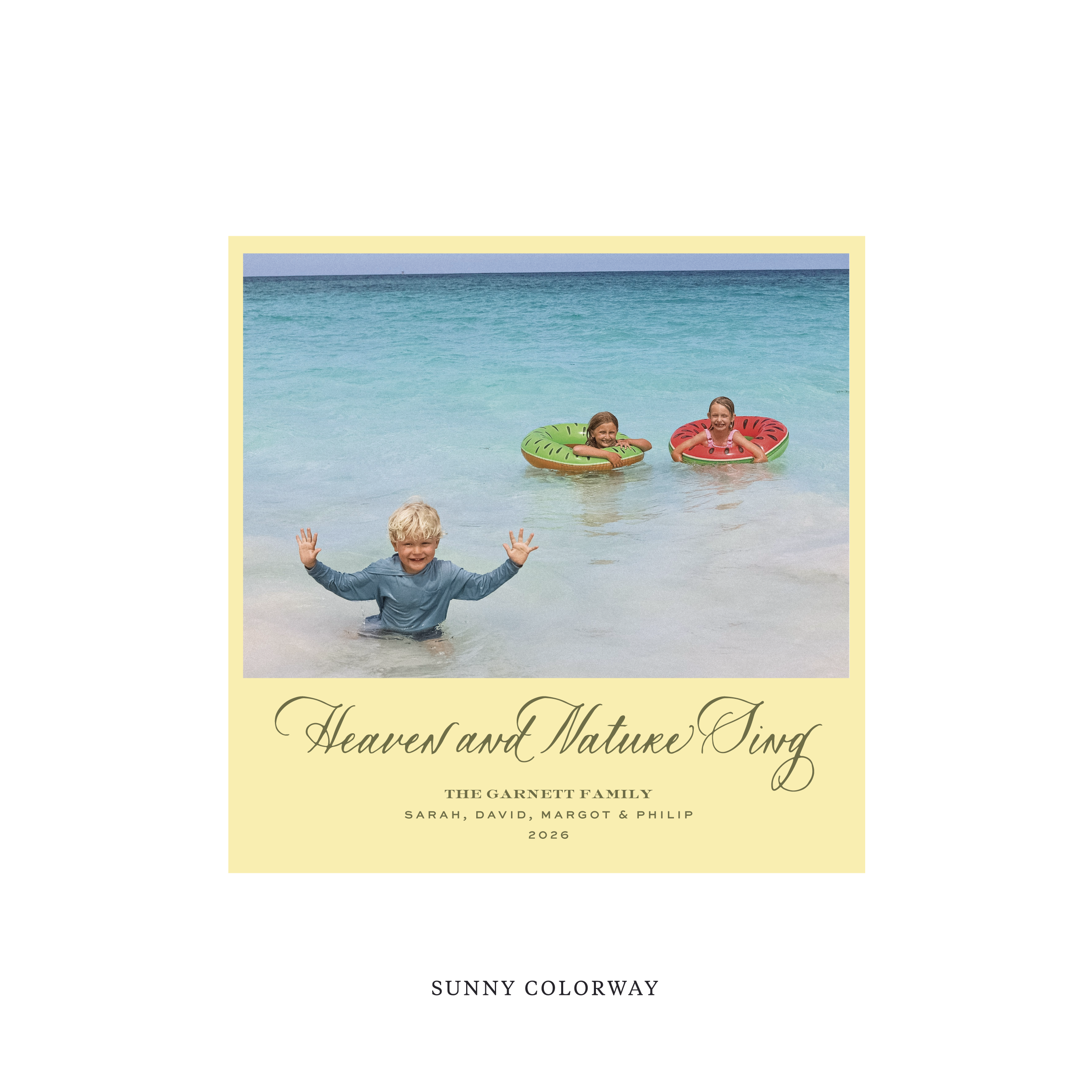 Garnett Classic Flat Print Holiday Card, Square