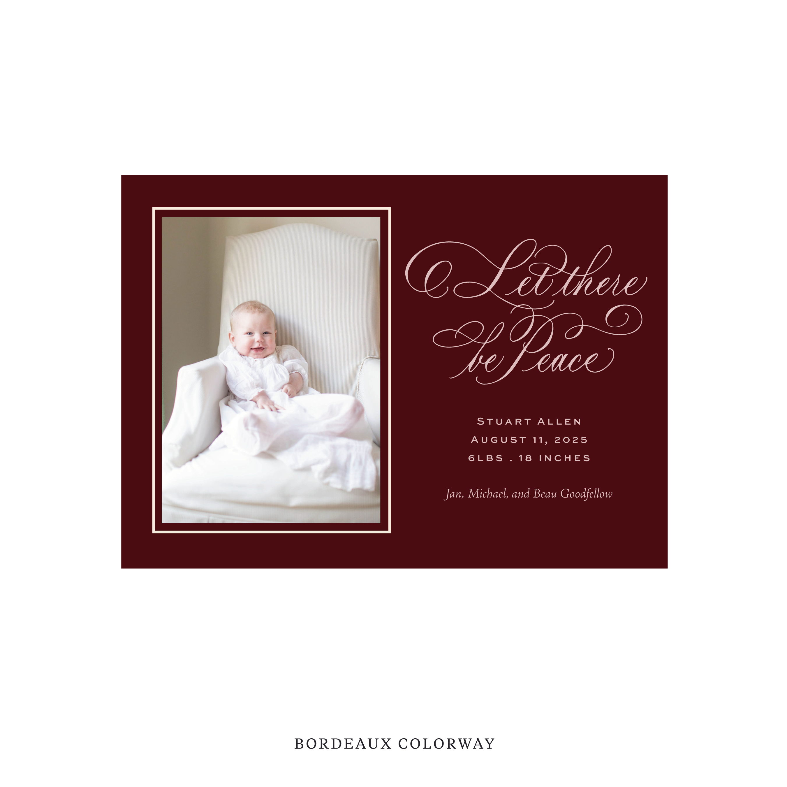 Goodfellow Classic Flat Print Holiday Card, Birth Announcement Medium