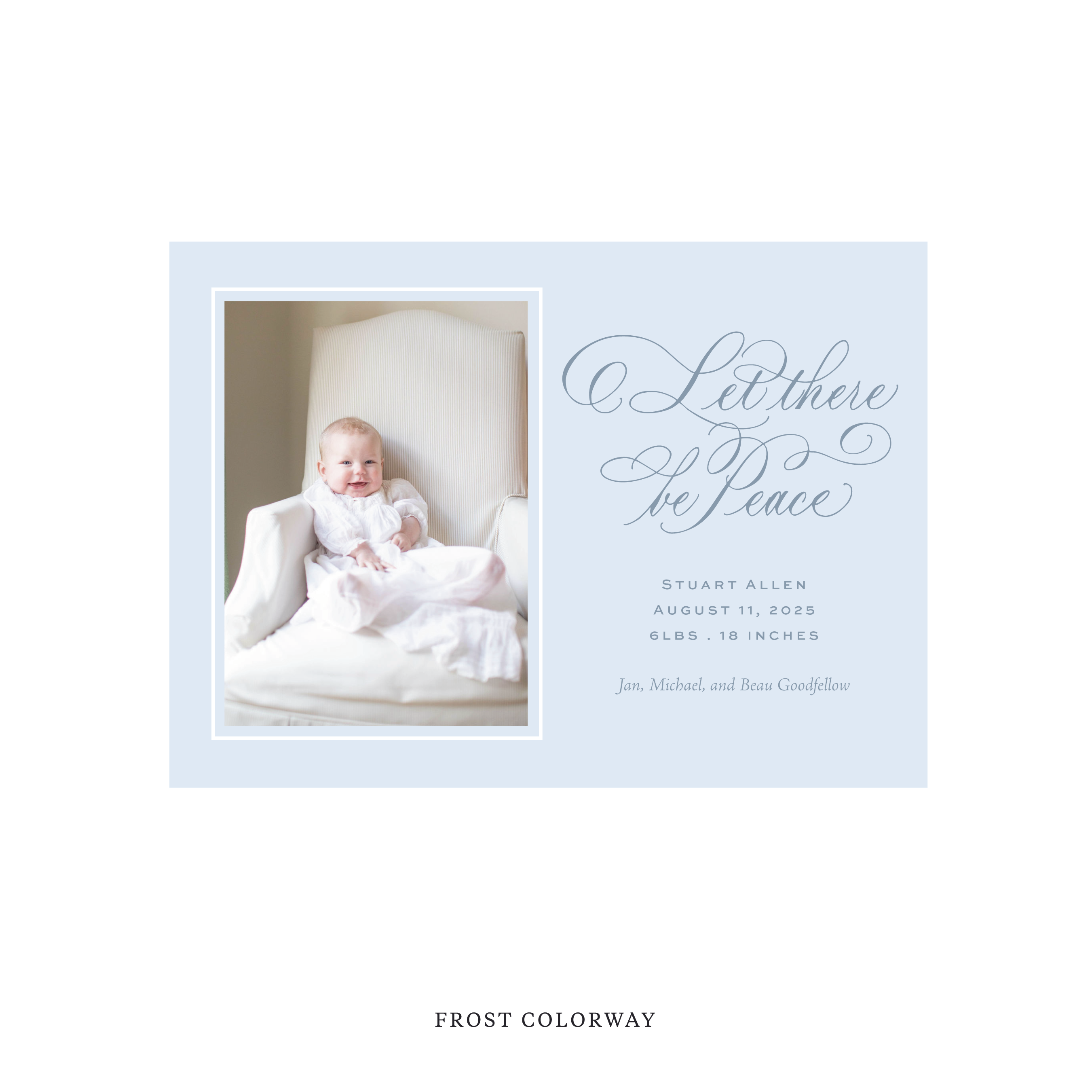Goodfellow Classic Flat Print Holiday Card, Birth Announcement Medium