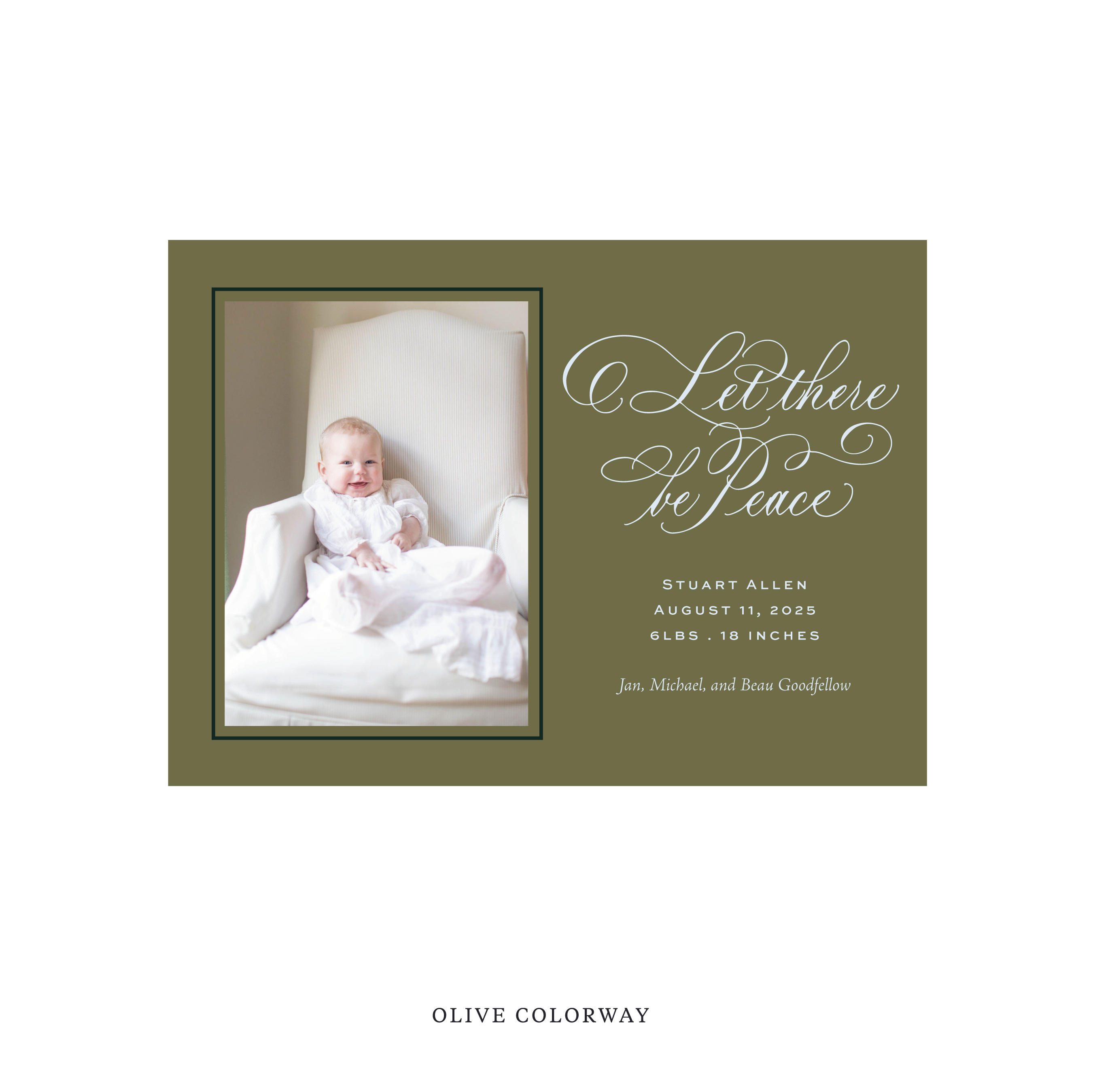 Goodfellow Classic Flat Print Holiday Card, Birth Announcement Medium