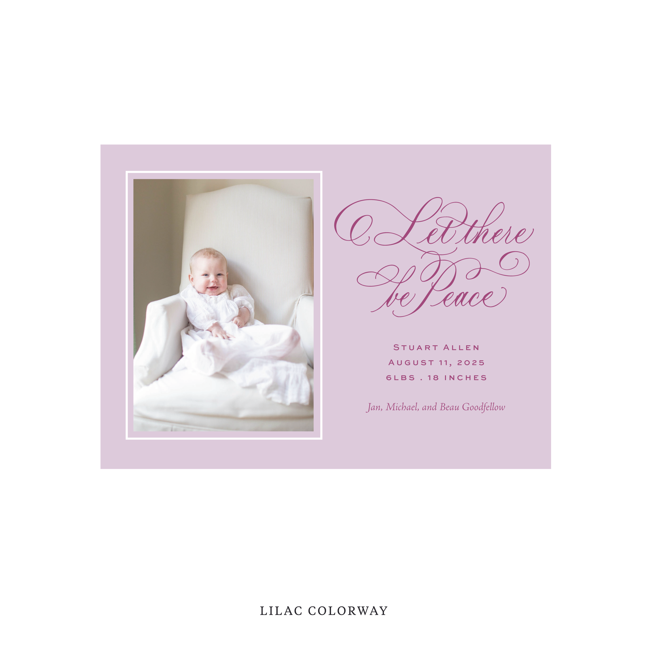 Goodfellow Classic Flat Print Holiday Card, Birth Announcement Medium