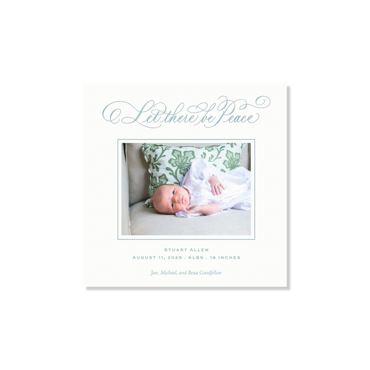 Goodfellow Letterpress Holiday Card, Small Square (White Paper)